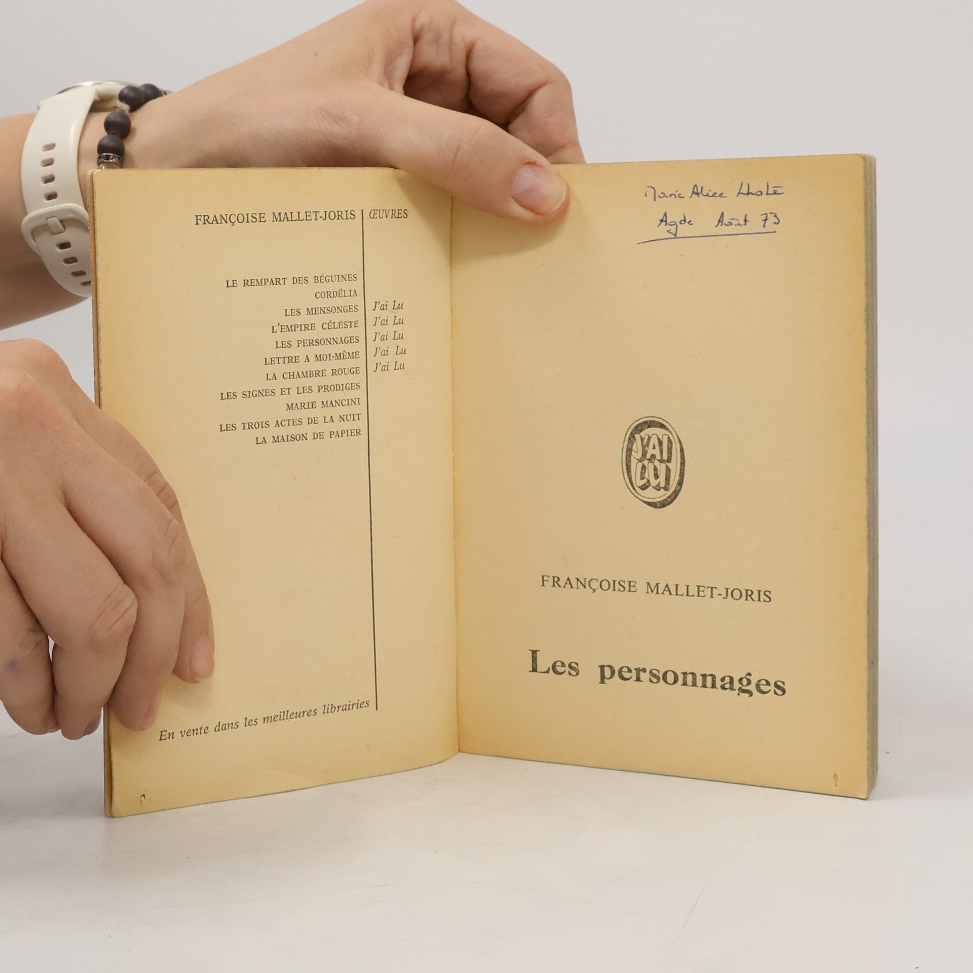Françoise Mallet Joris Les personnages