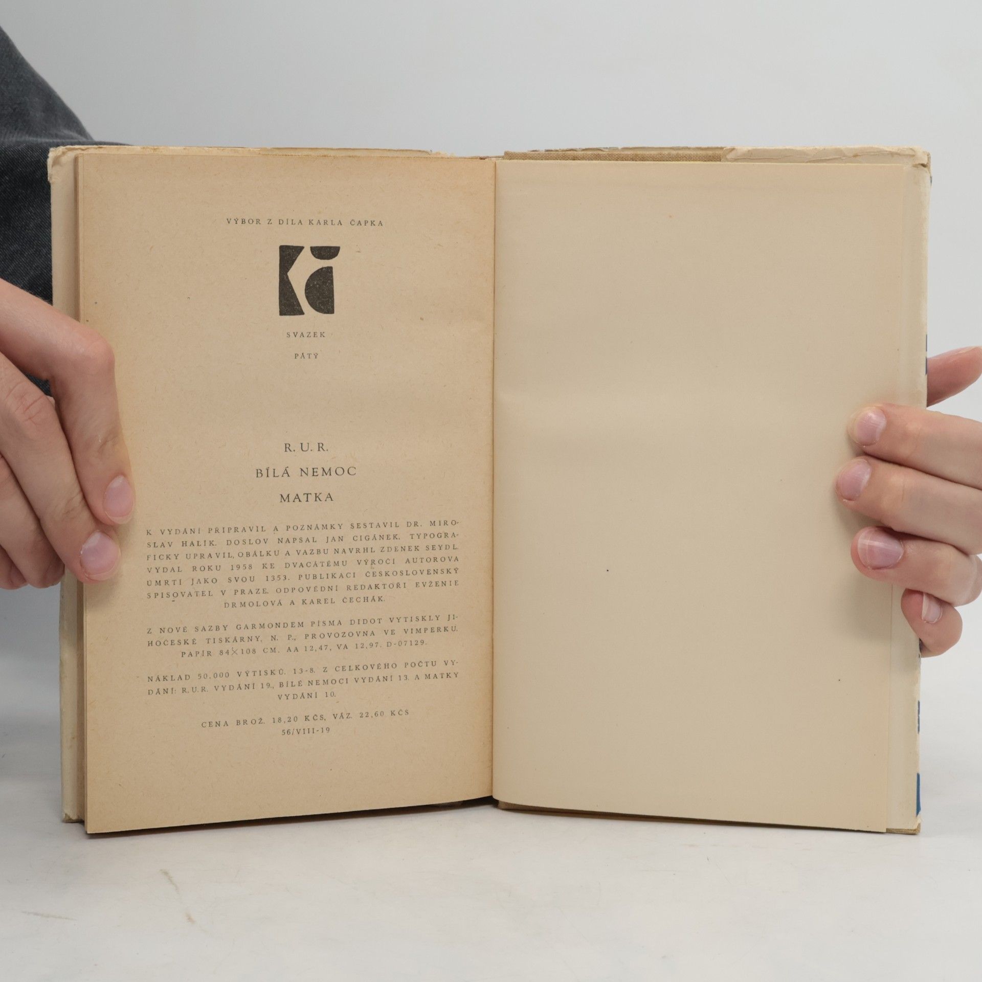 Karel Čapek R. U. R. Bílá nemoc. Matka