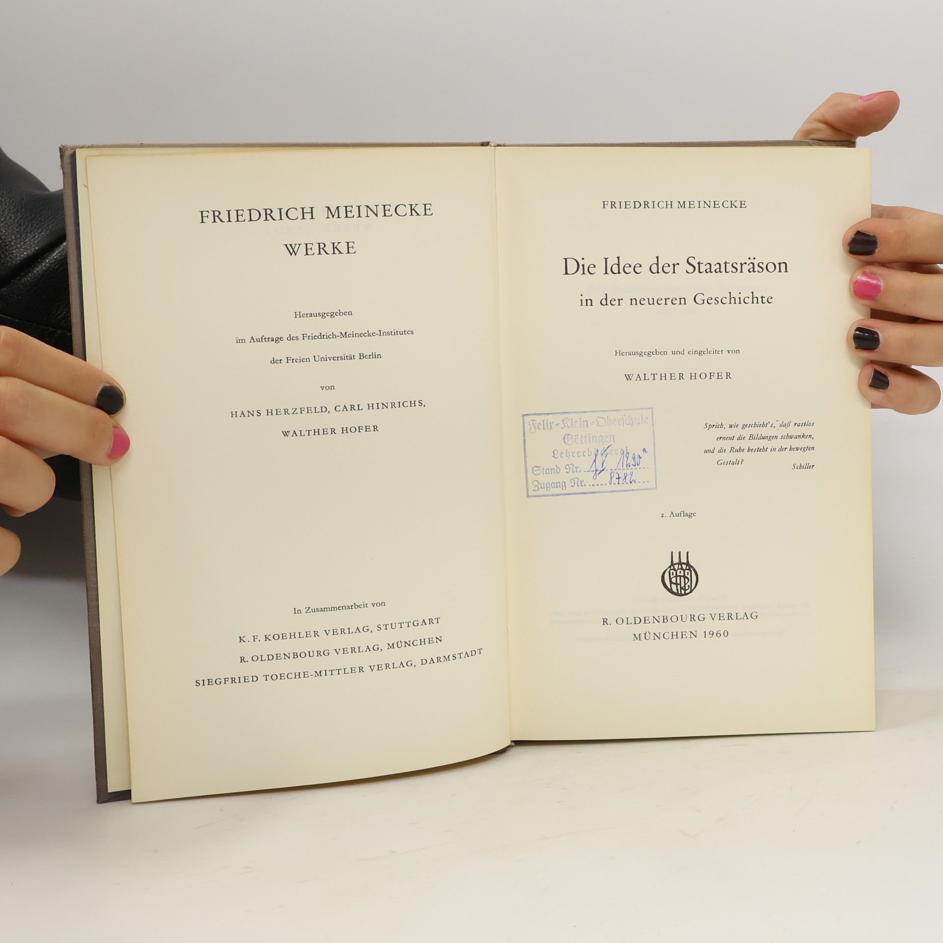 Friedrich Meinecke Die Idee der Staatsräson