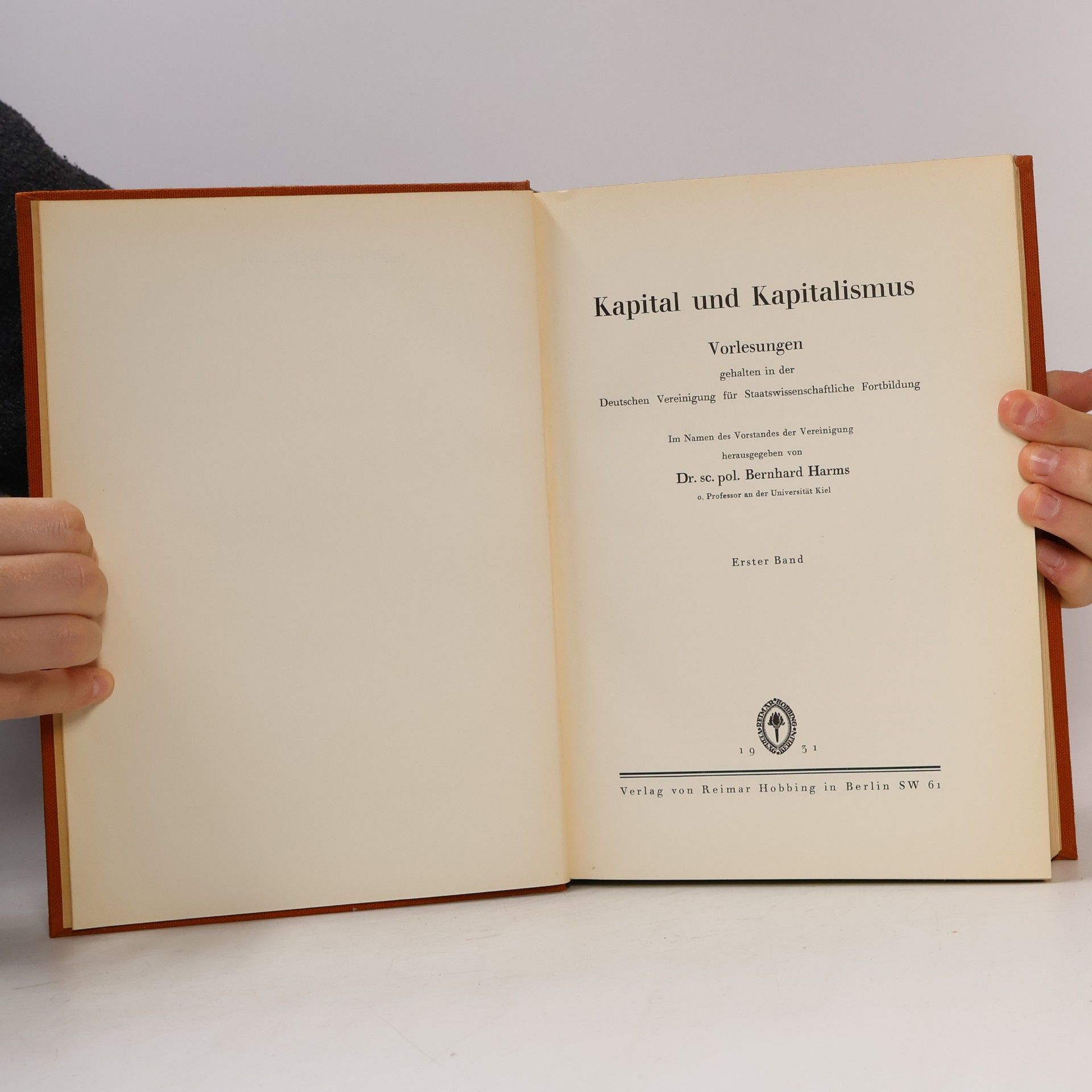 Bernhard Harms Kapital und Kapitalismus 1