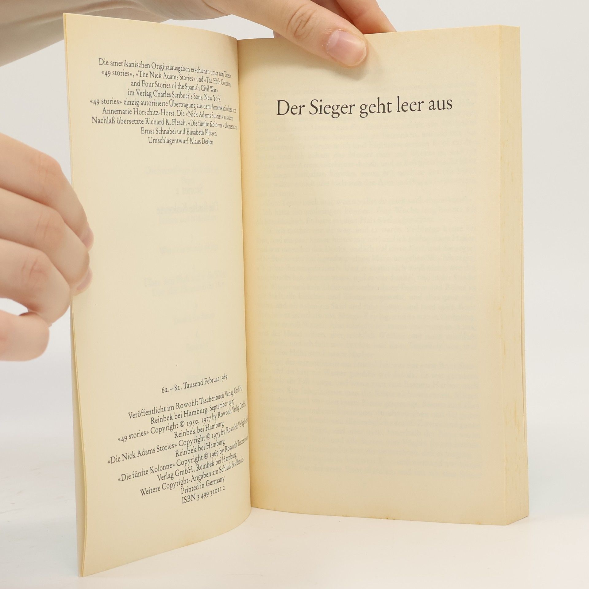 Ernest Hemingway Gesammelte Werke 7