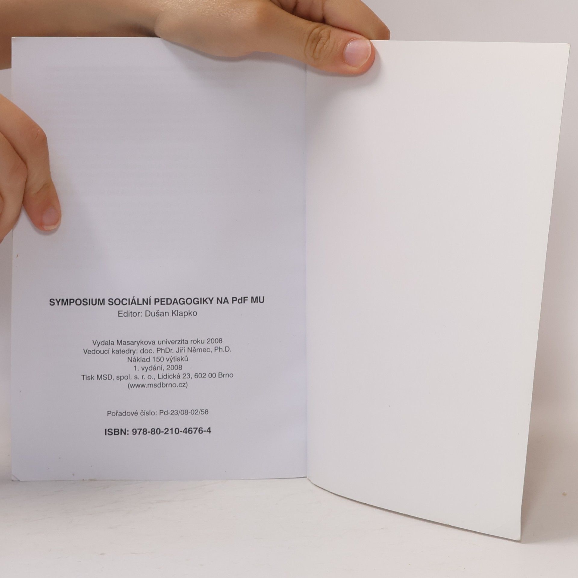 Dušan Klapko Symposium sociální pedagogiky na Pdf MU