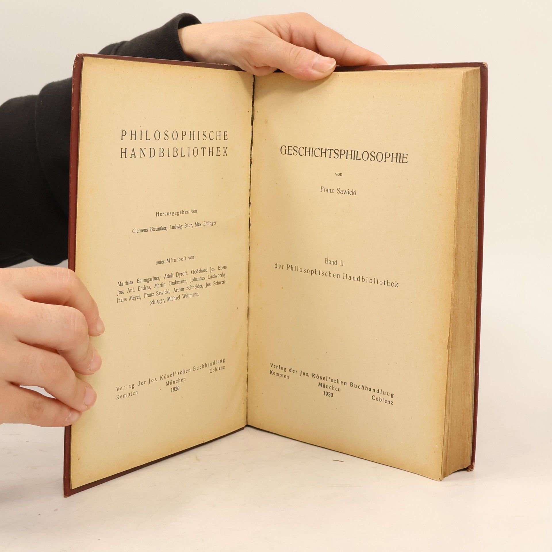 Franz Sawicki Geschichtsphilosophie II.  Philosophische Handbibliothek