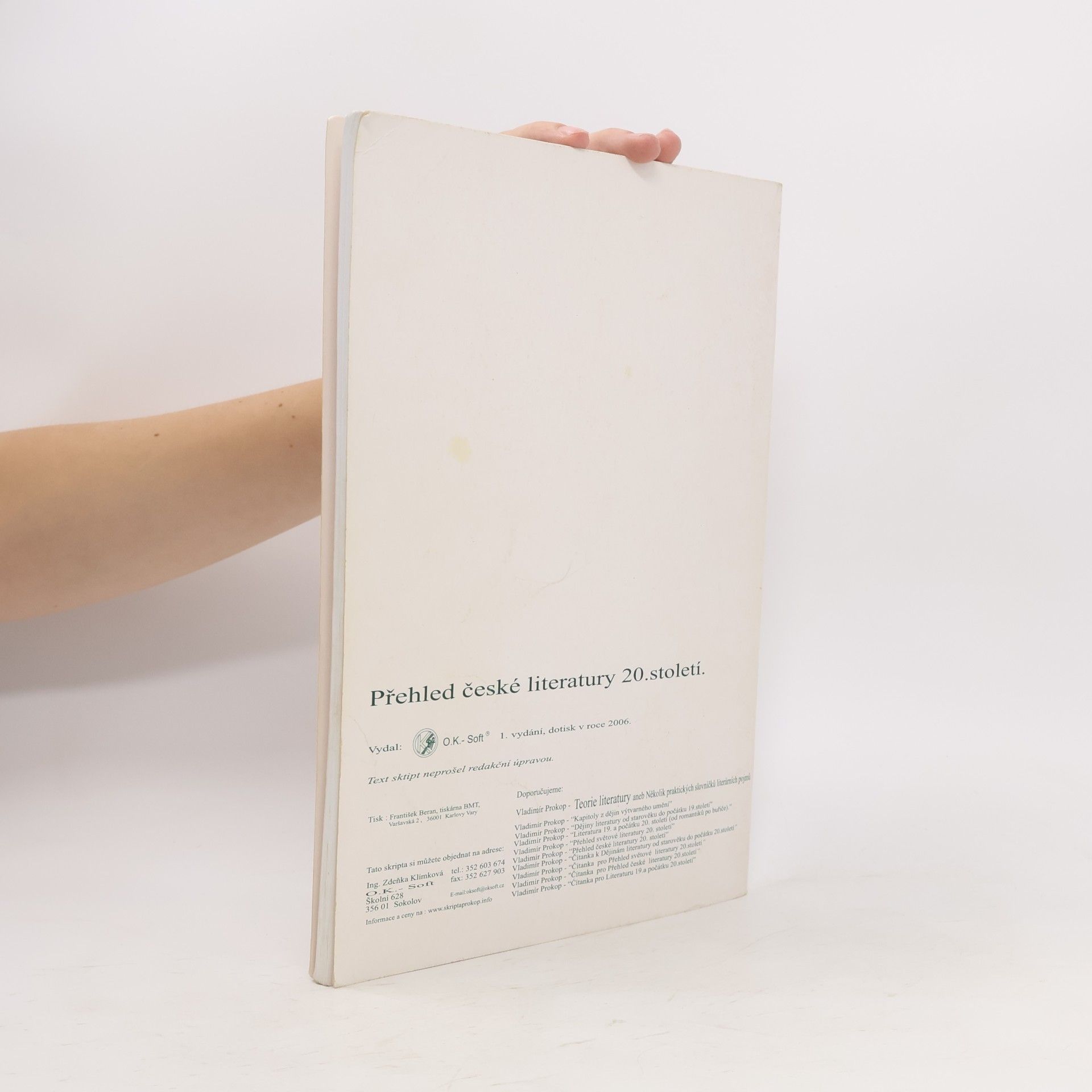 Vladimír Prokop Přehled české literatury 20. století