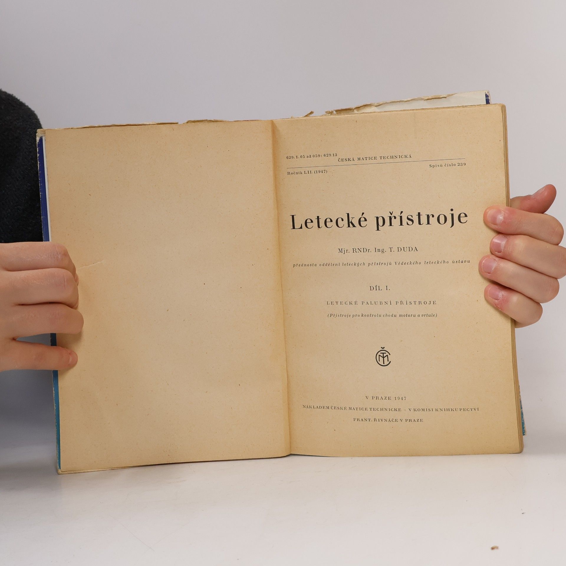 Theodor Duda Letecké přístroje I. Díl