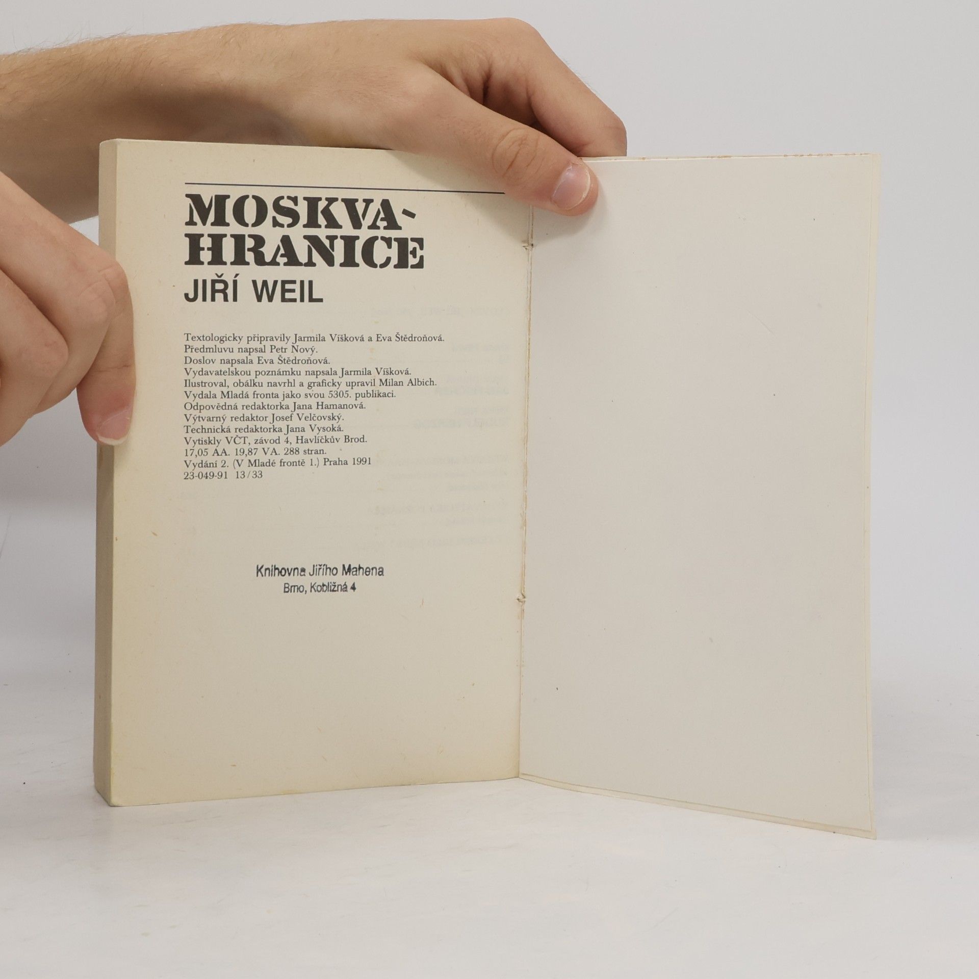 Jiří Weil Moskva-hranice