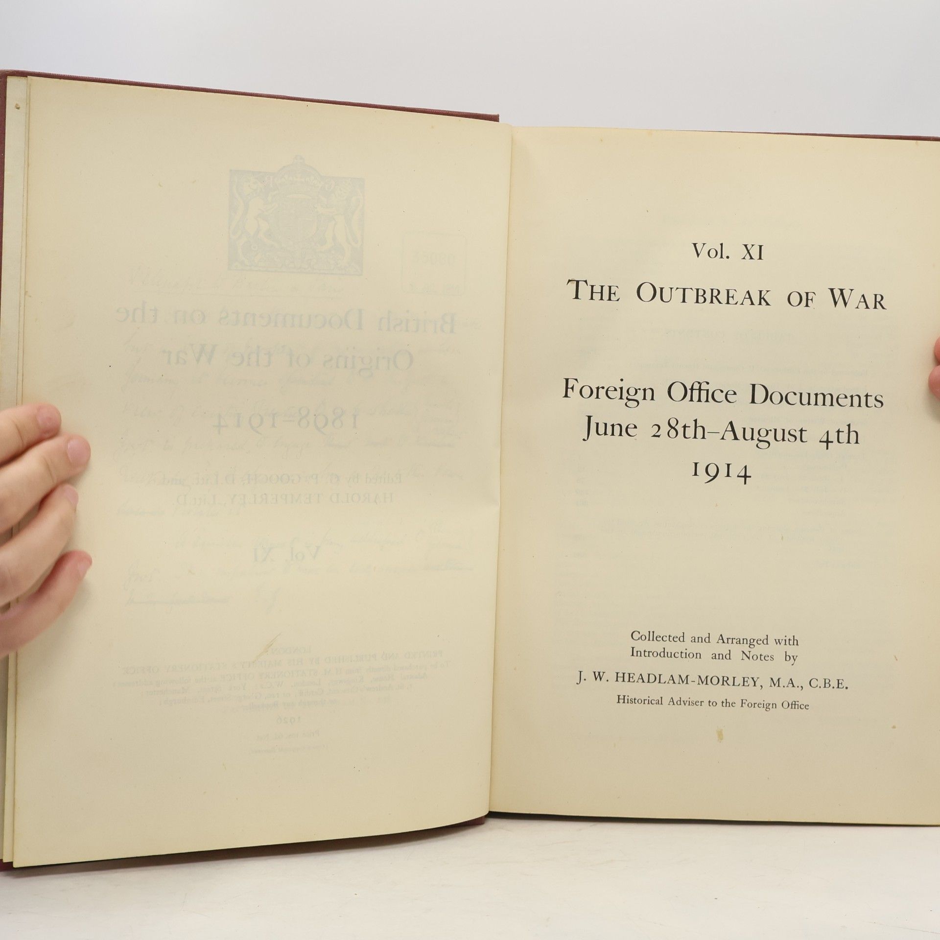 Autores varios British Documents on the Origins of the War, 1898-1914 Vol. XI