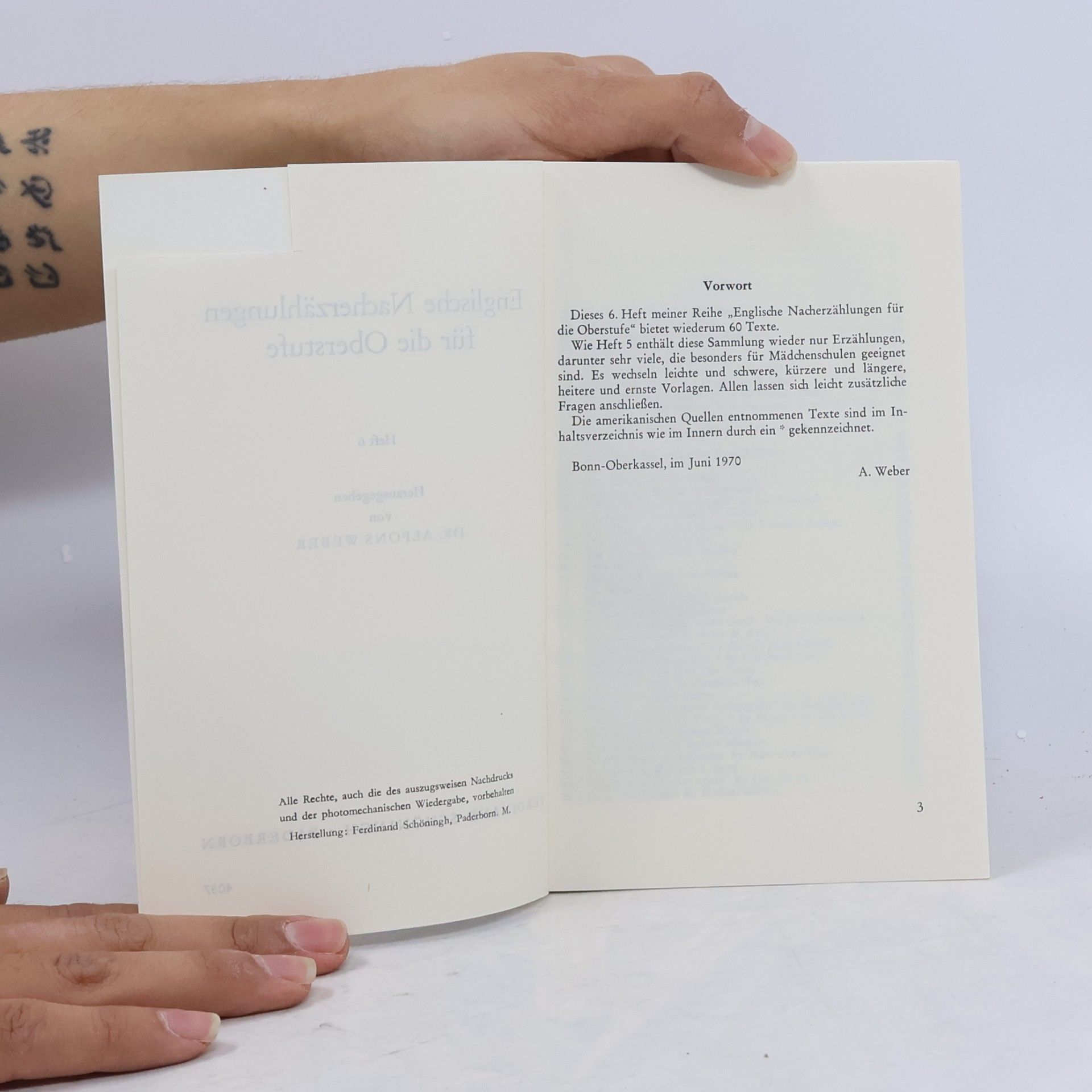 Alfons Weber Englische Nacherzählungen für die Oberstufe