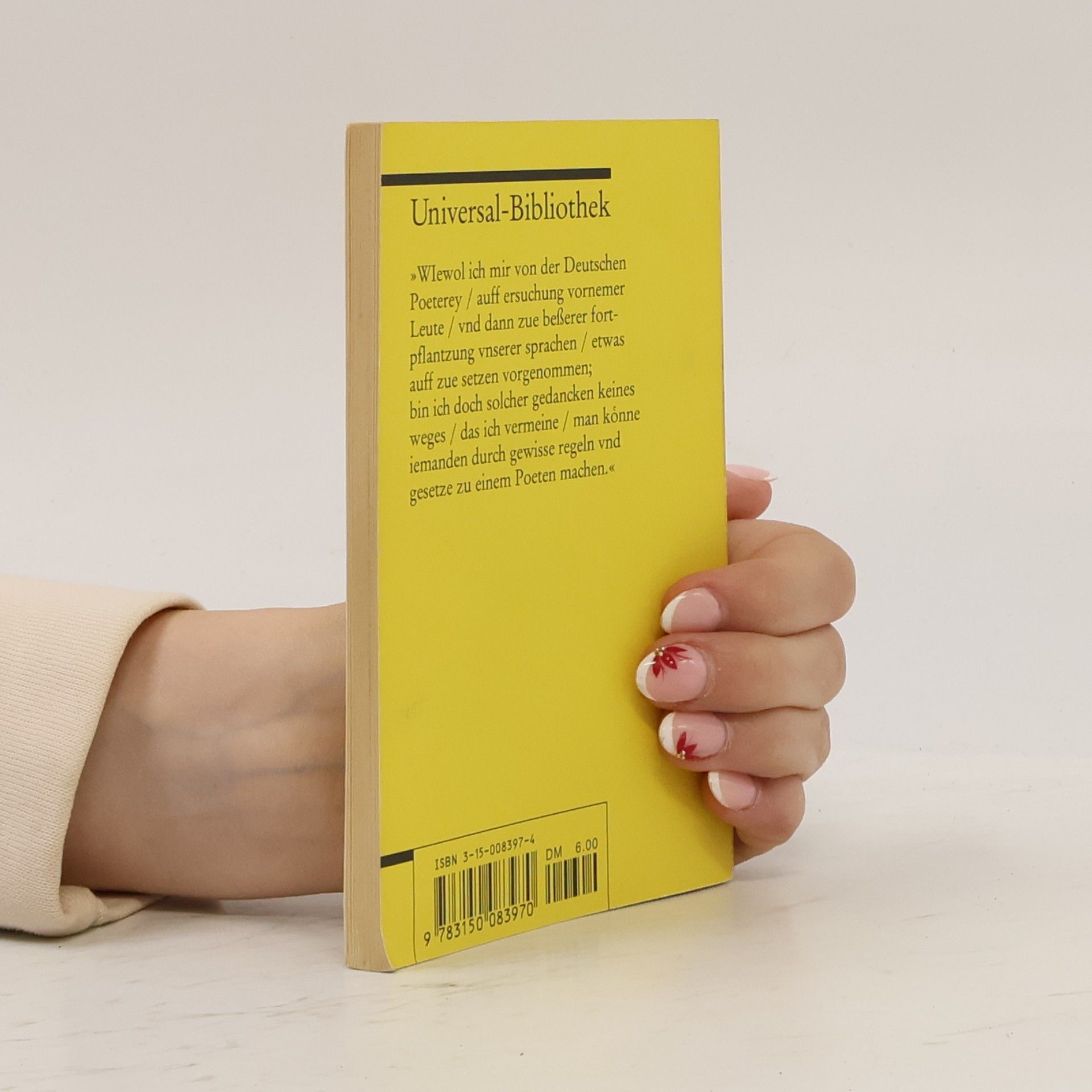 Martin Opitz Buch von der deutschen Poeterey [Poeterei]