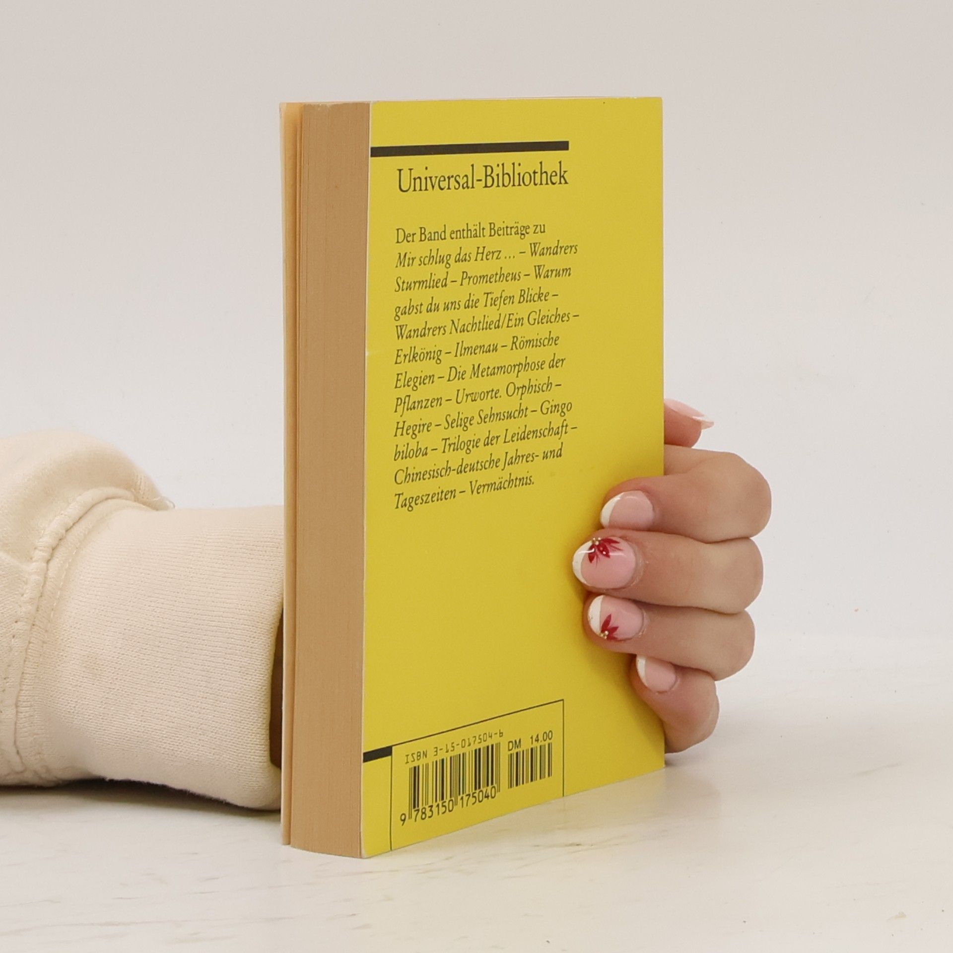 Bernd Witte Literaturstudium: Interpretationen: Gedichte von Johann Wolfgang Goethe