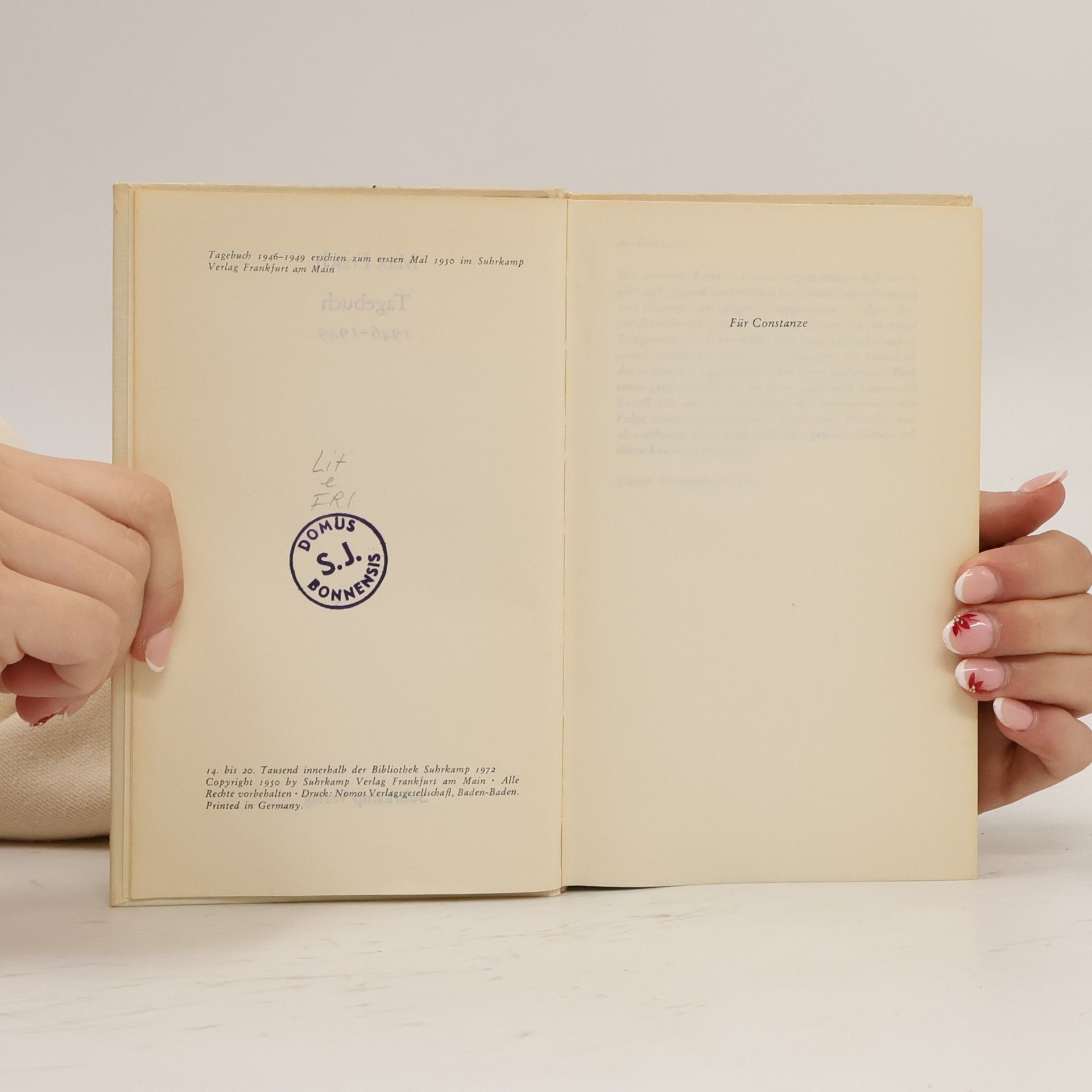 Max Frisch Tagebuch 1946-1949