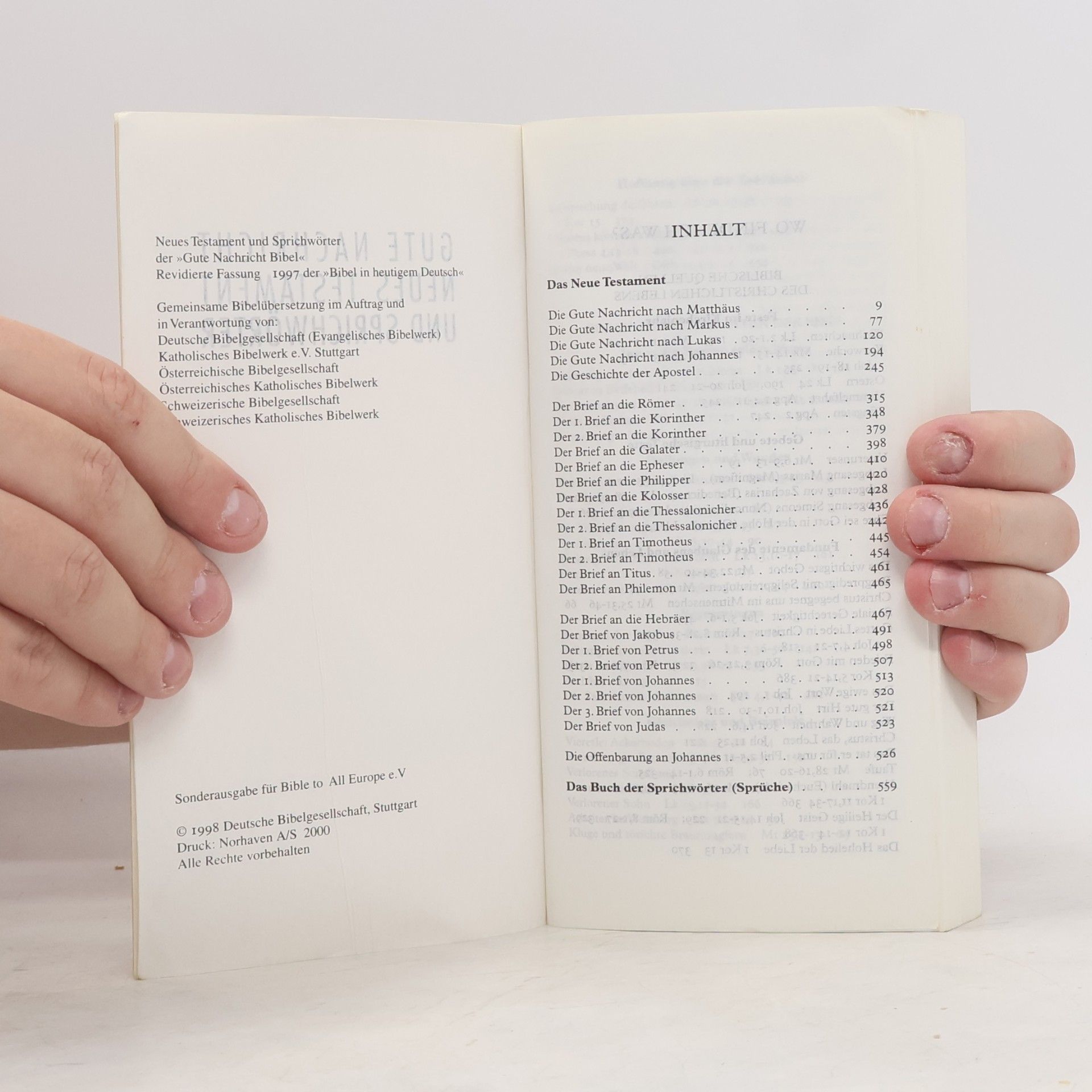 Lebensfreude: "Gute Nachricht" Neues Testament und alttestamentarische Sprüche Salomos