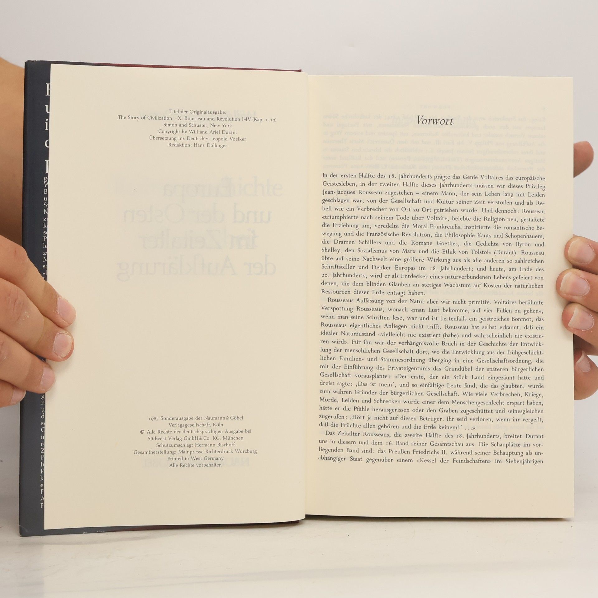 Will Durant Kulturgeschichte der Menschheit 15. Europa und der Osten im Zeitalter der Aufklärung