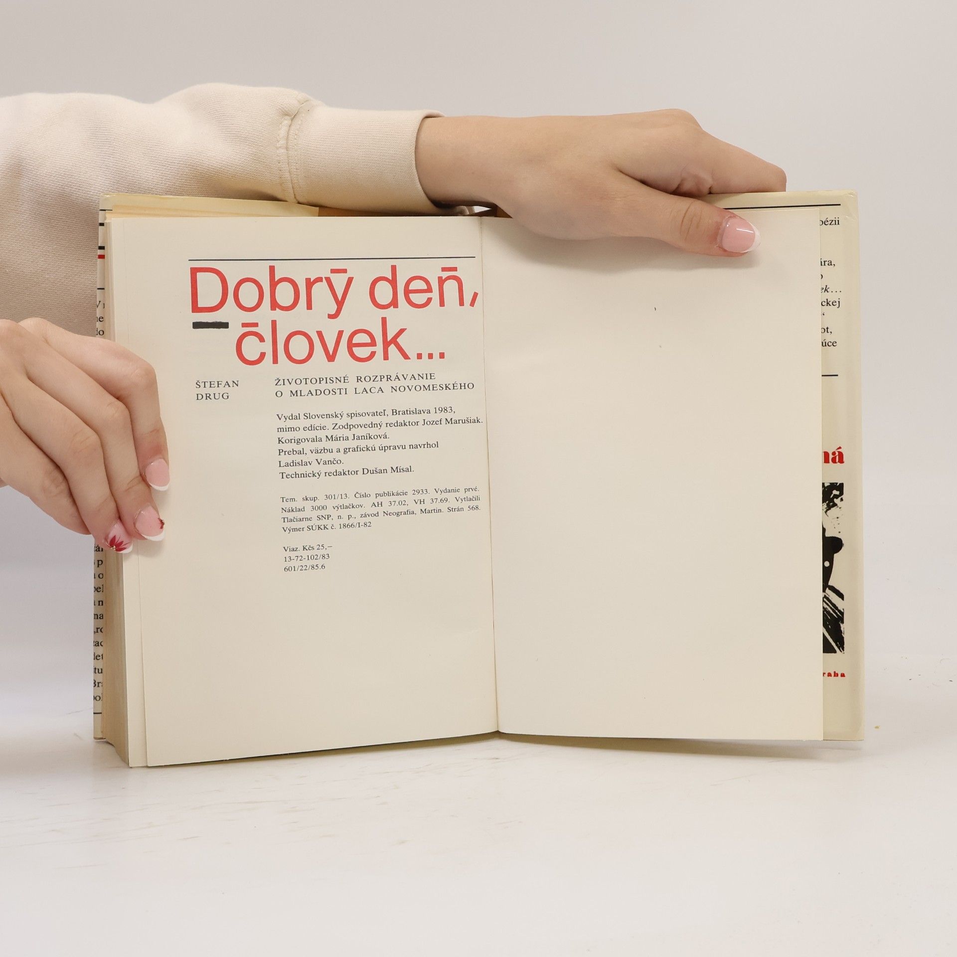 Štefan Drug Dobrý deň, človek... Životopisné rozprávanie o mladosti Laca Novomeského