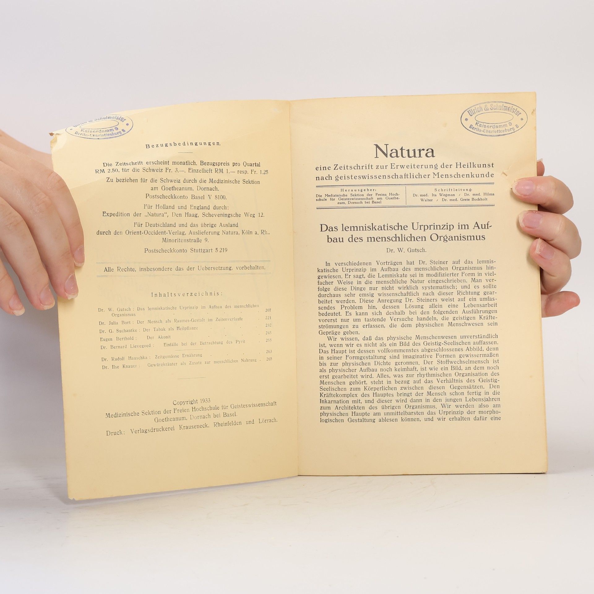 kolektiv Natura eine Zeitschrift zur Erweiterung der Heilkunst nach geisteswissenschaftlicher Menschenkunde