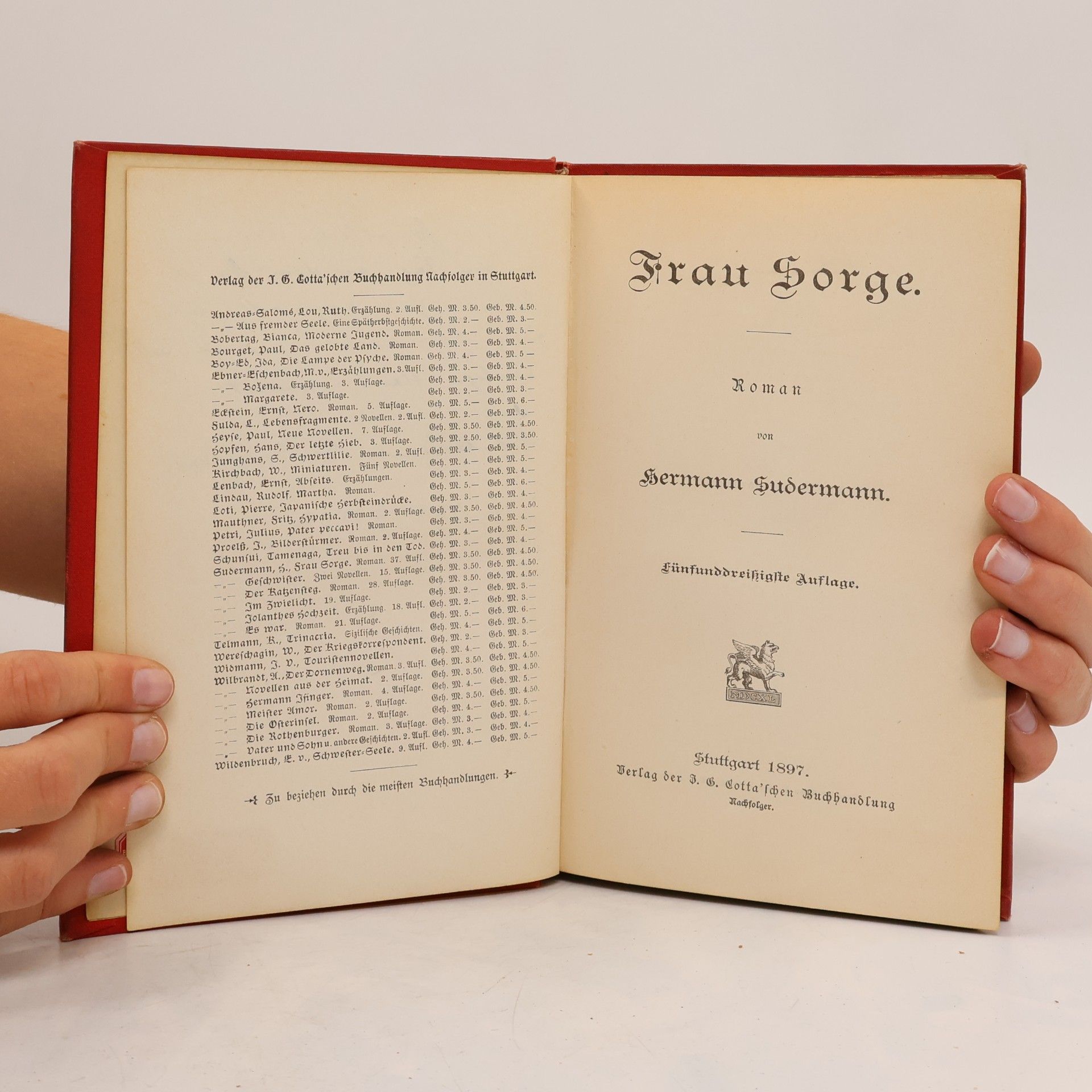 Hermann Sudermann Frau Sorge