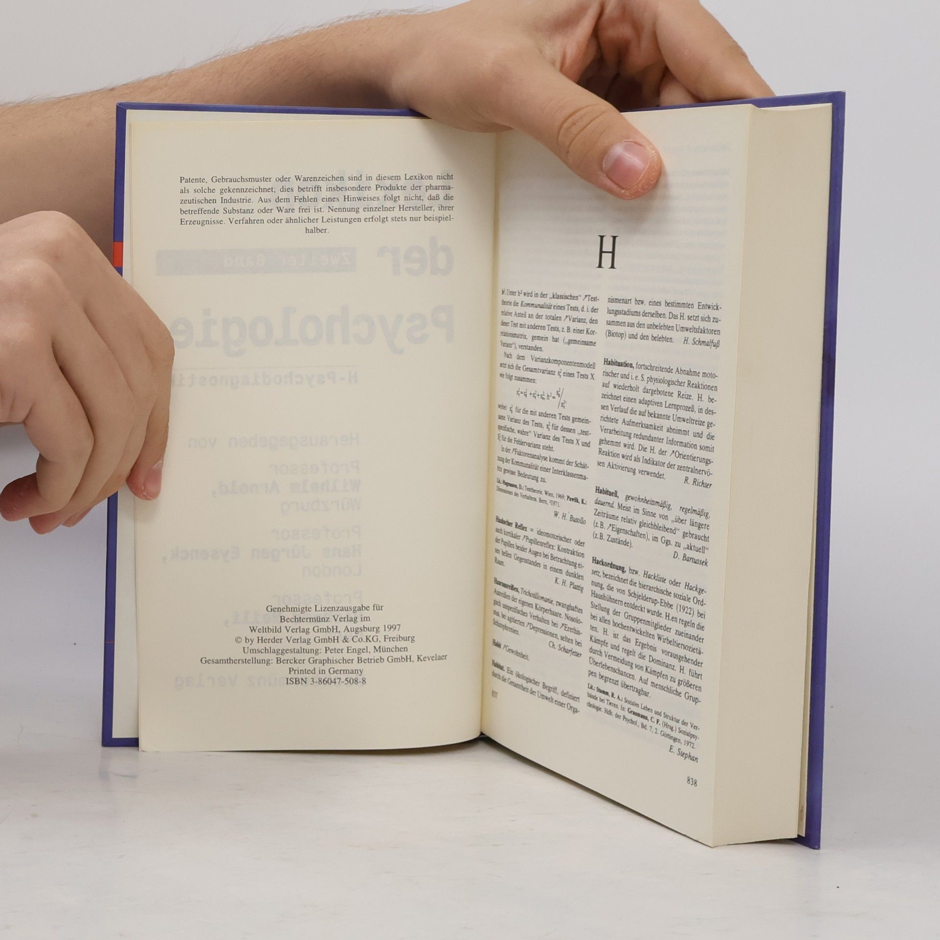 Arnold Eysenck Meili Lexikon der Psychologie. Band 2