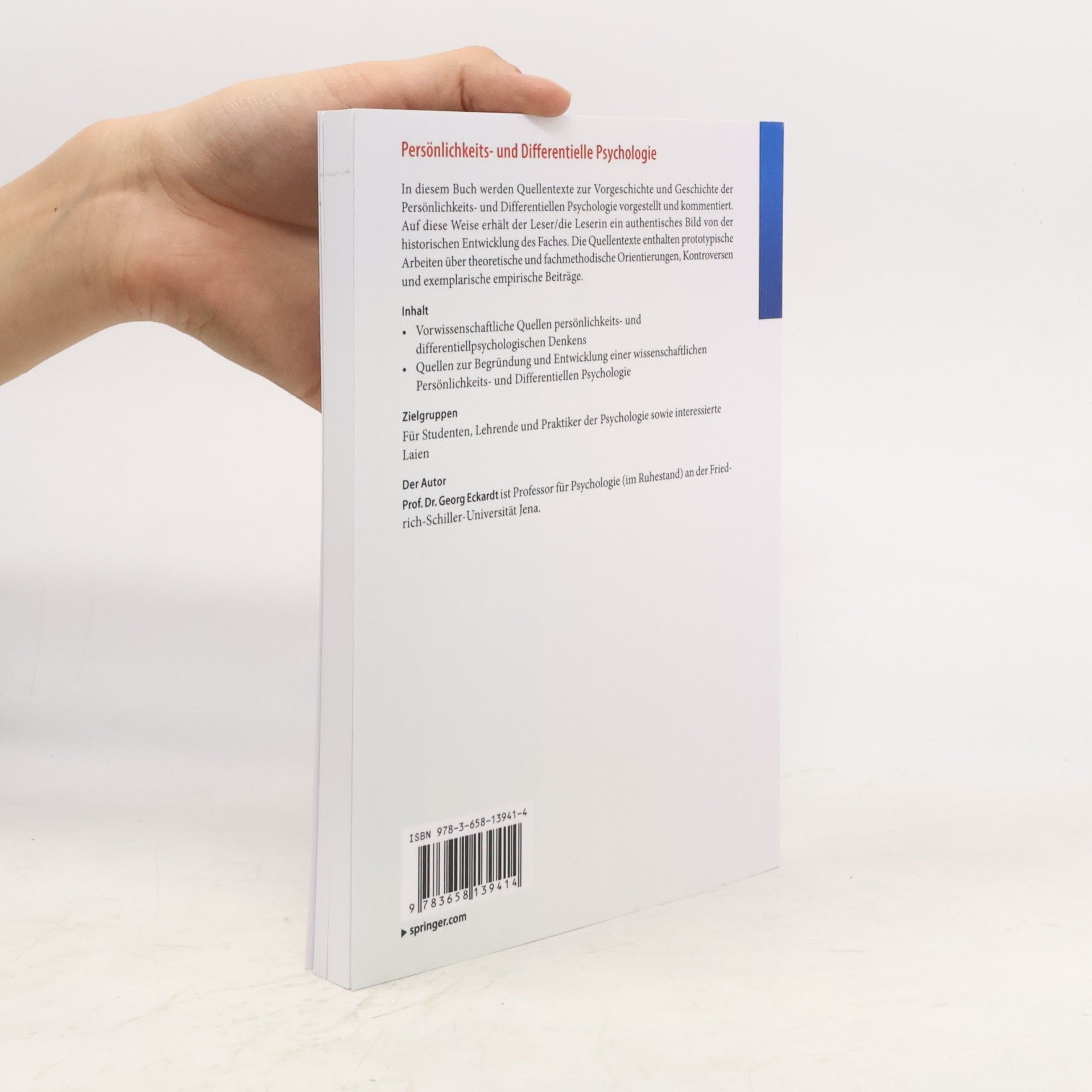 Georg Eckardt Schlüsseltexte der Psychologie: Persönlichkeits- und Differentielle Psychologie