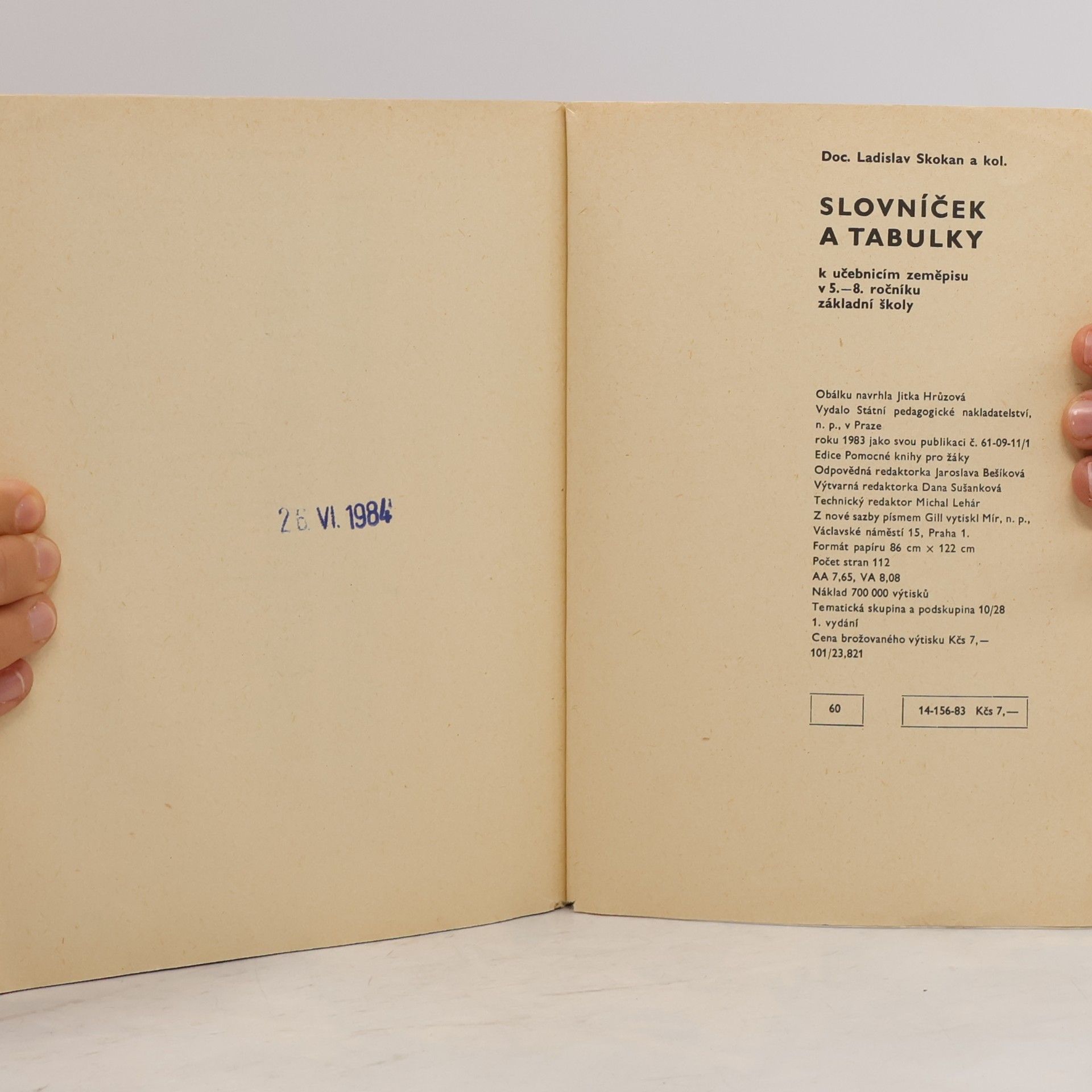Ladislav Skokan Slovníček a tabulky k učebnicím zeměpisu v 5.-8. ročníku základní školy