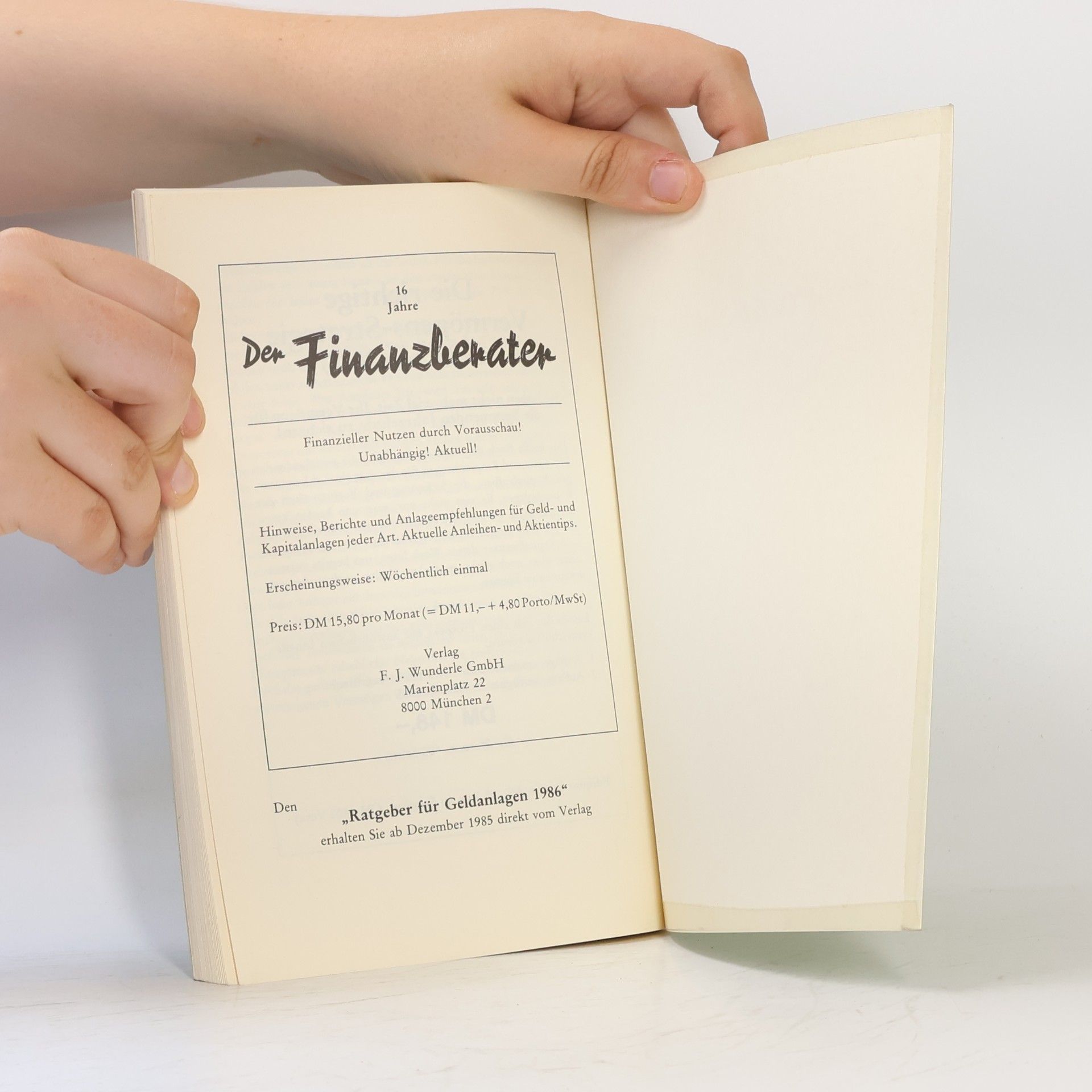 kolektiv Ratgeber für Geldanlagen 1985
