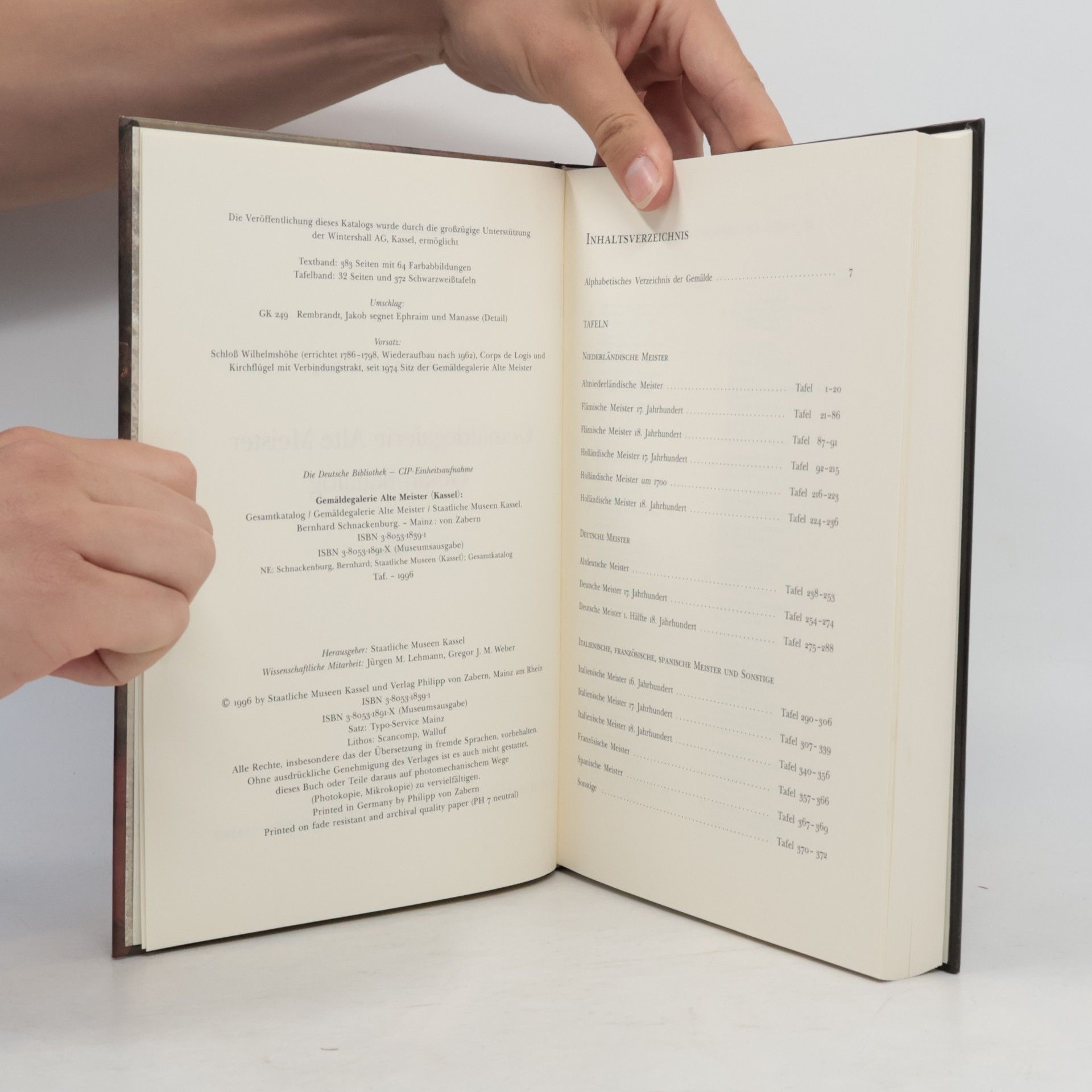 Bernhard Schnackenburg Gesamtkatalog Gemäldegalerie Alte Meister Kassel