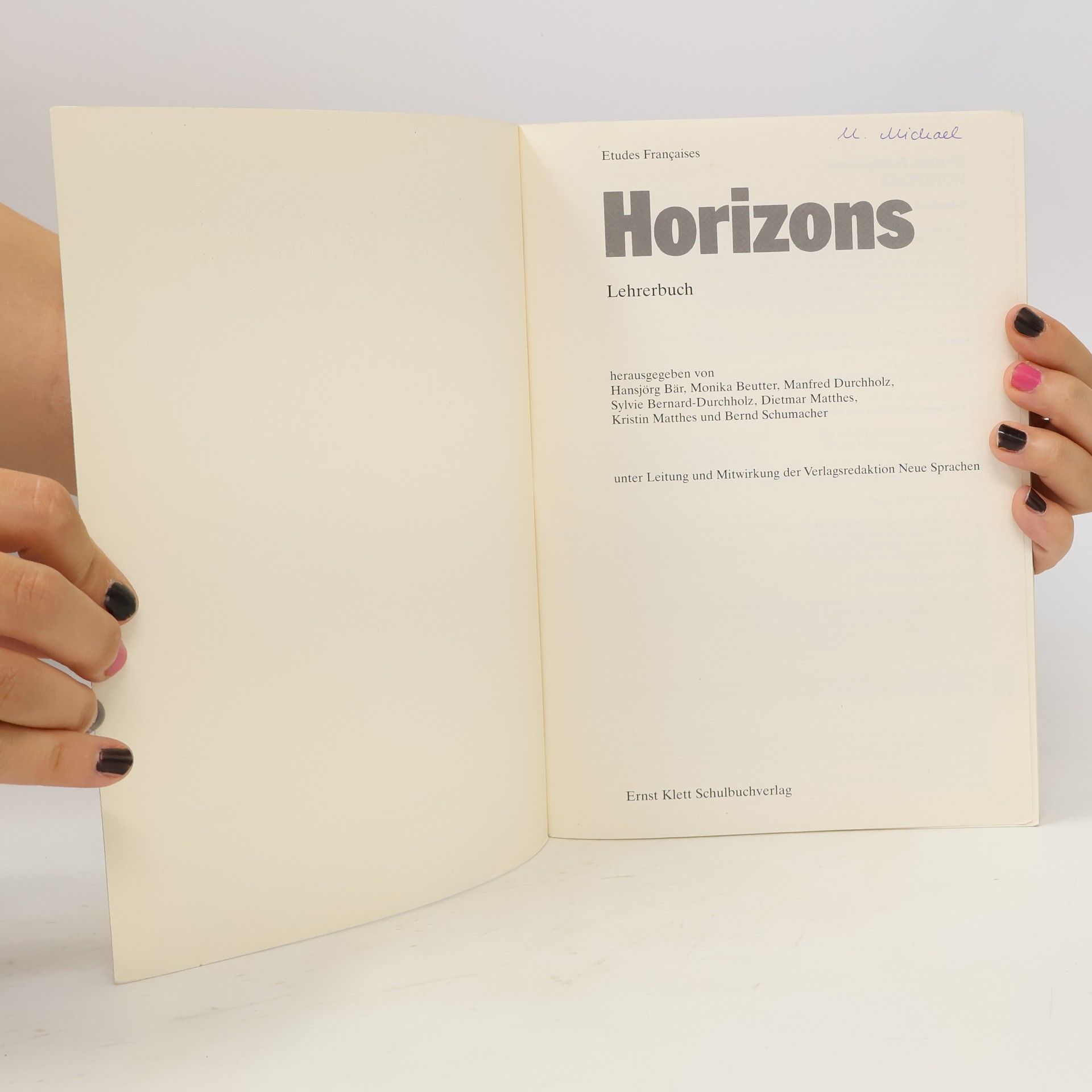 Hansjörg Bär Etudes françaises - Horizons - Lehrerbuch