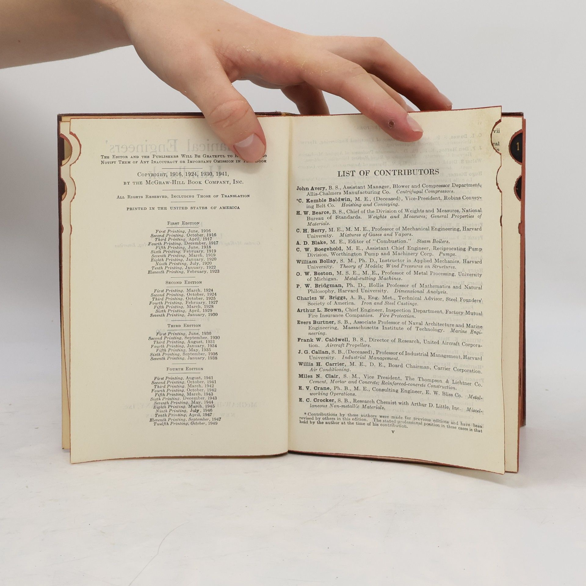 Lionel S. Marks Mechanical Engineer's Book