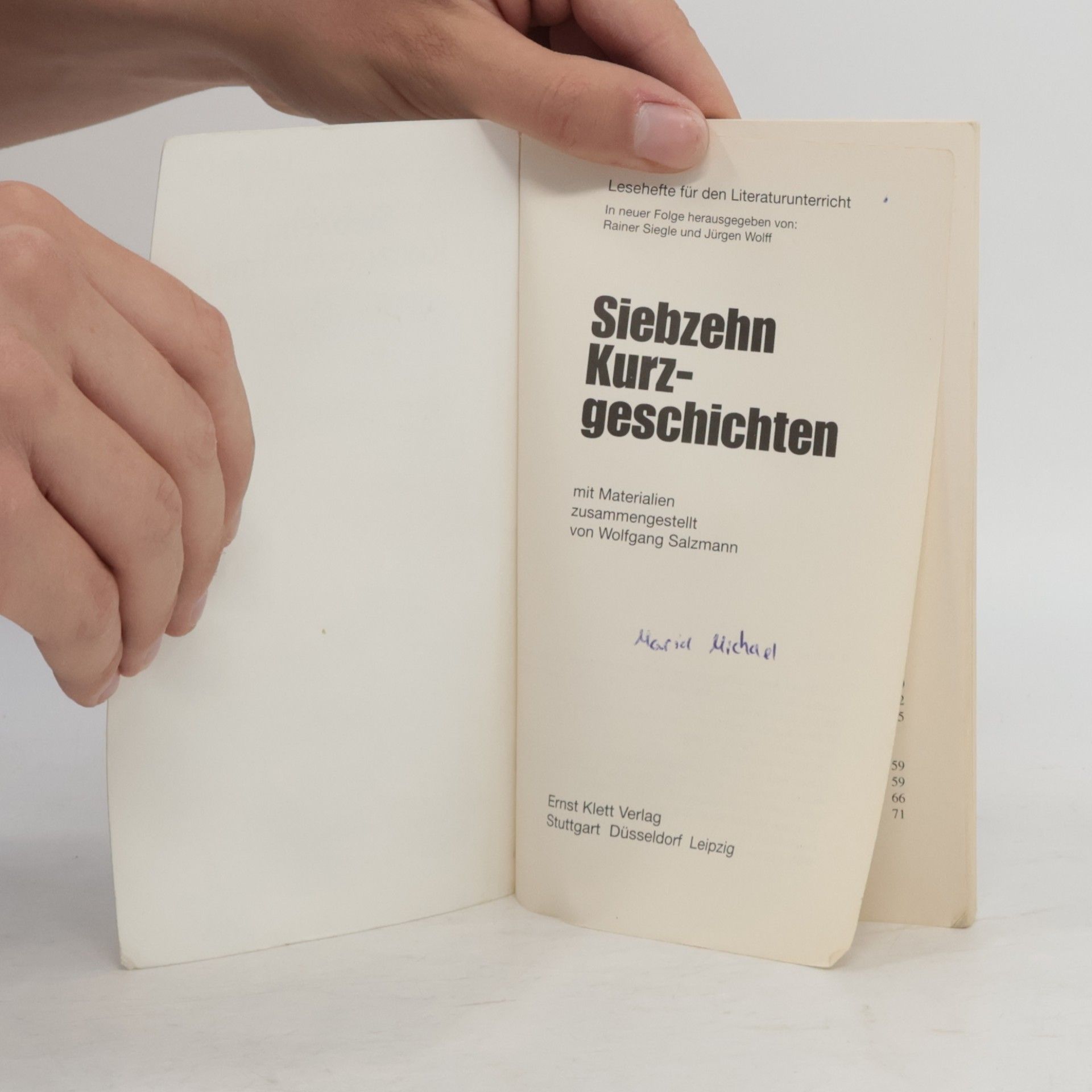 Wolfgang Salzmann Siebzehn Kurzgeschichten. Mit Materialien