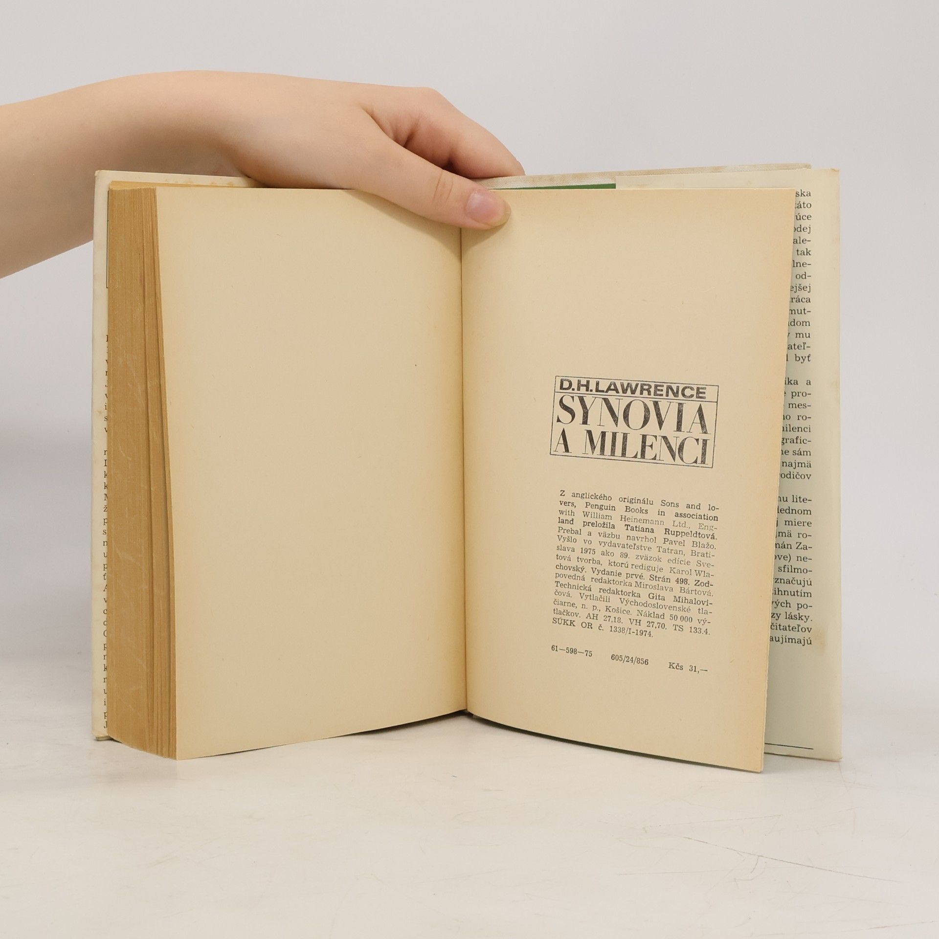 D. H. Lawrence Synovia a milenci