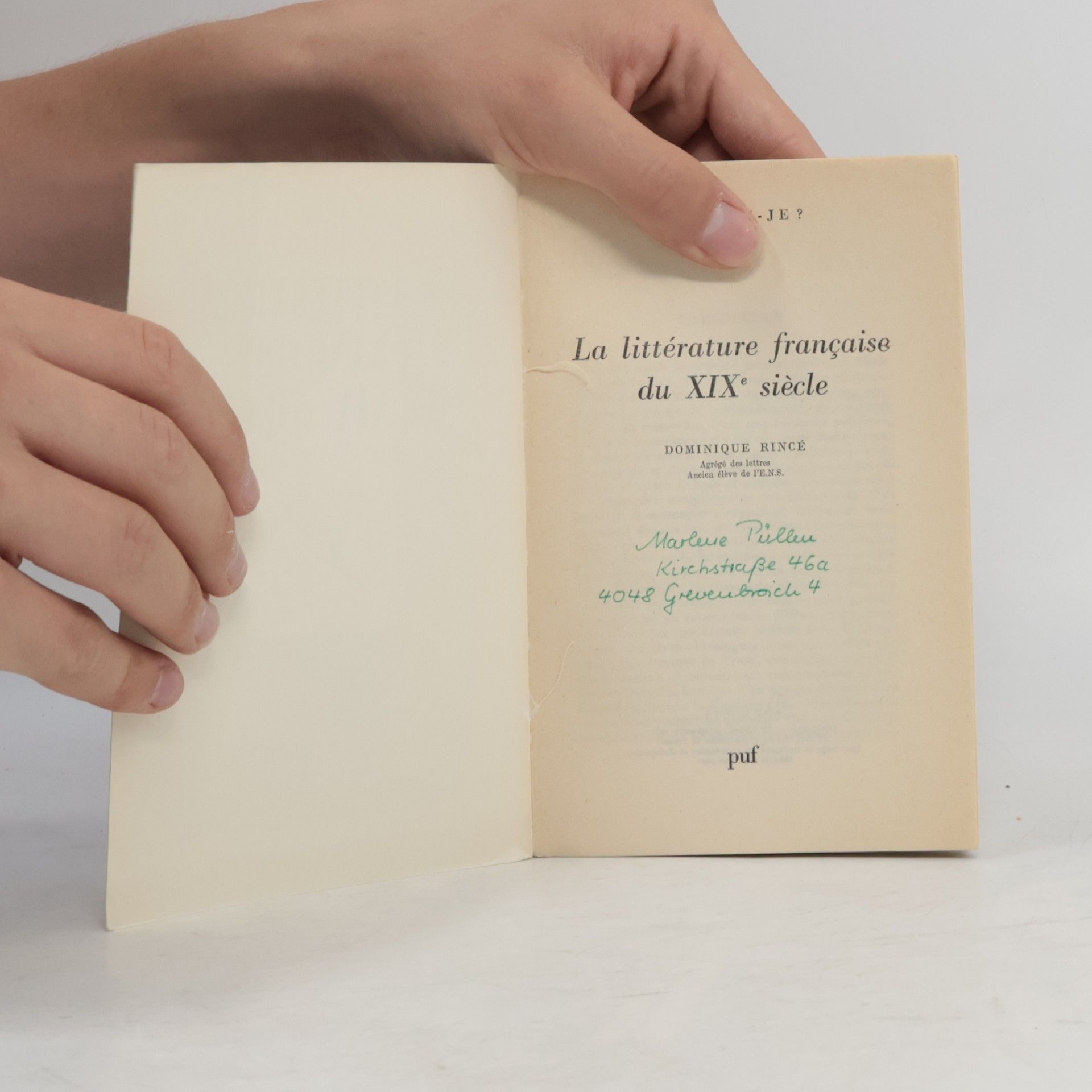 Dominique Rincé Que sais-je? - 1712: La Littérature française du XIXe siècle