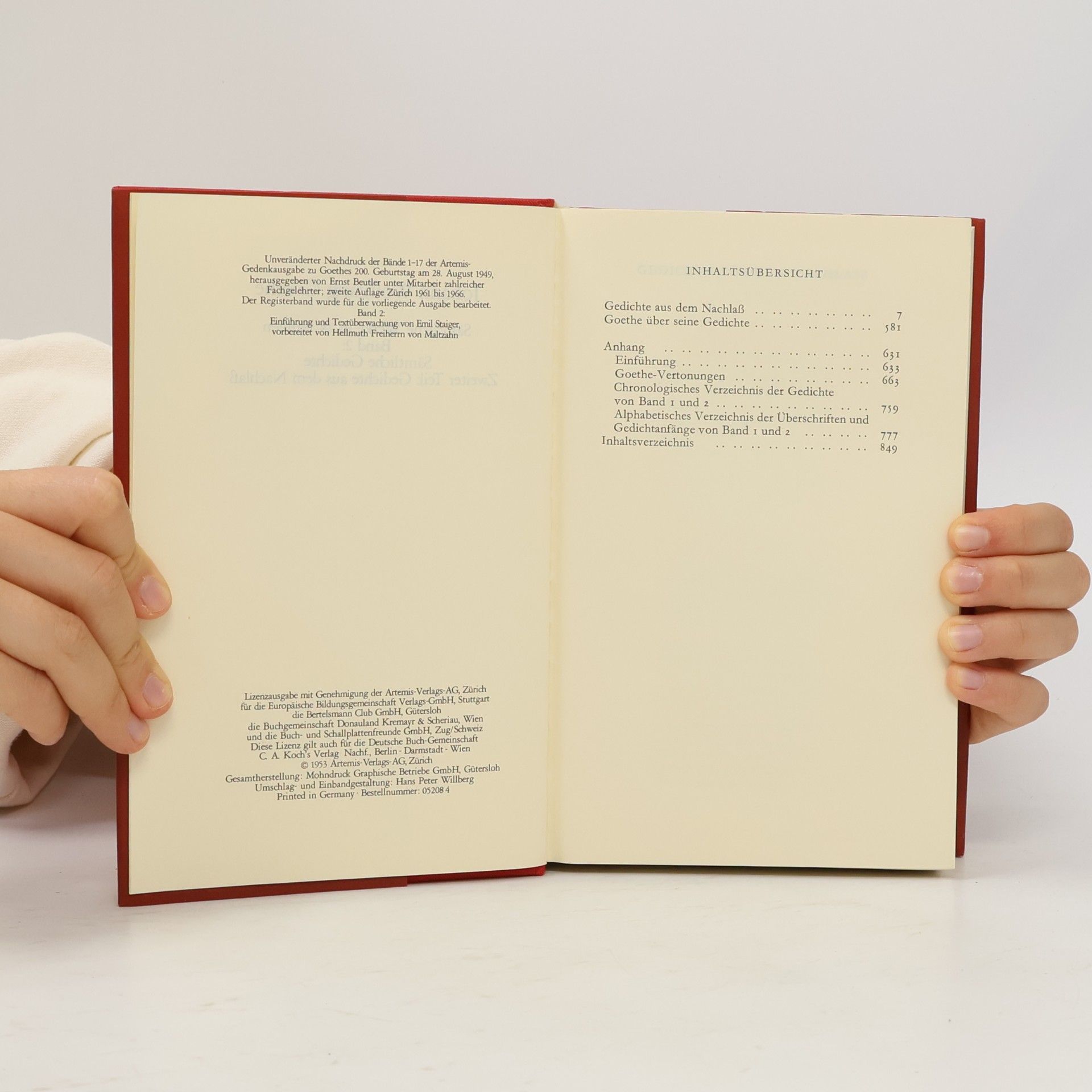 Johann Wolfgang von Goethe Goethe Sämtliche Werke 2. Gedichte II.