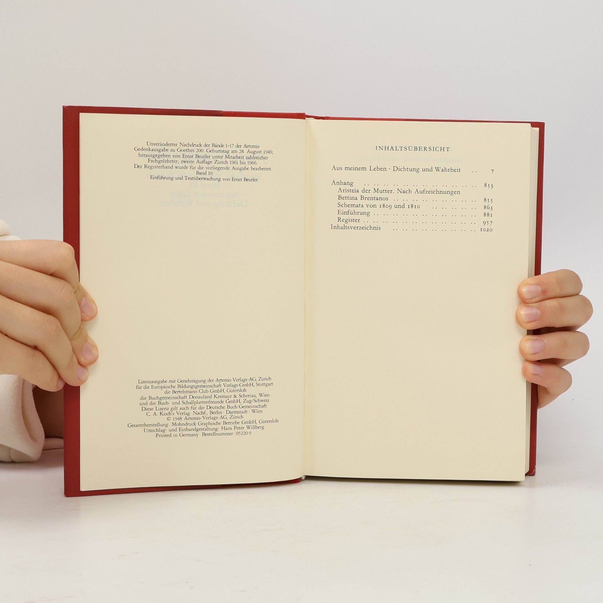 Johann Wolfgang von Goethe Sämtliche Werke 10, Dichtung und Wahrheit