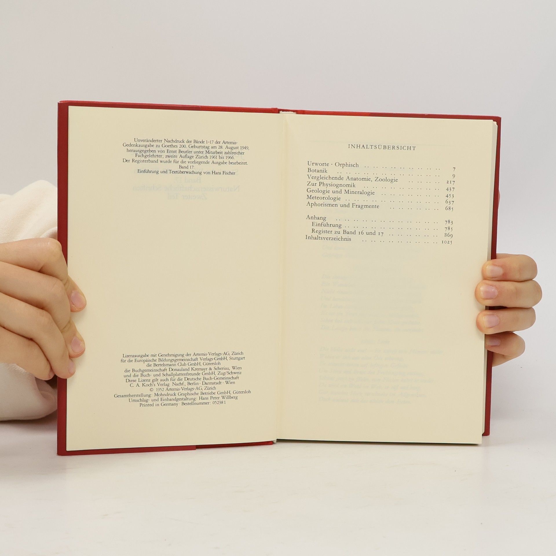 Johann Wolfgang von Goethe Goethe Sämtliche Werke 17. Naturwissenschaftliche Schriften II