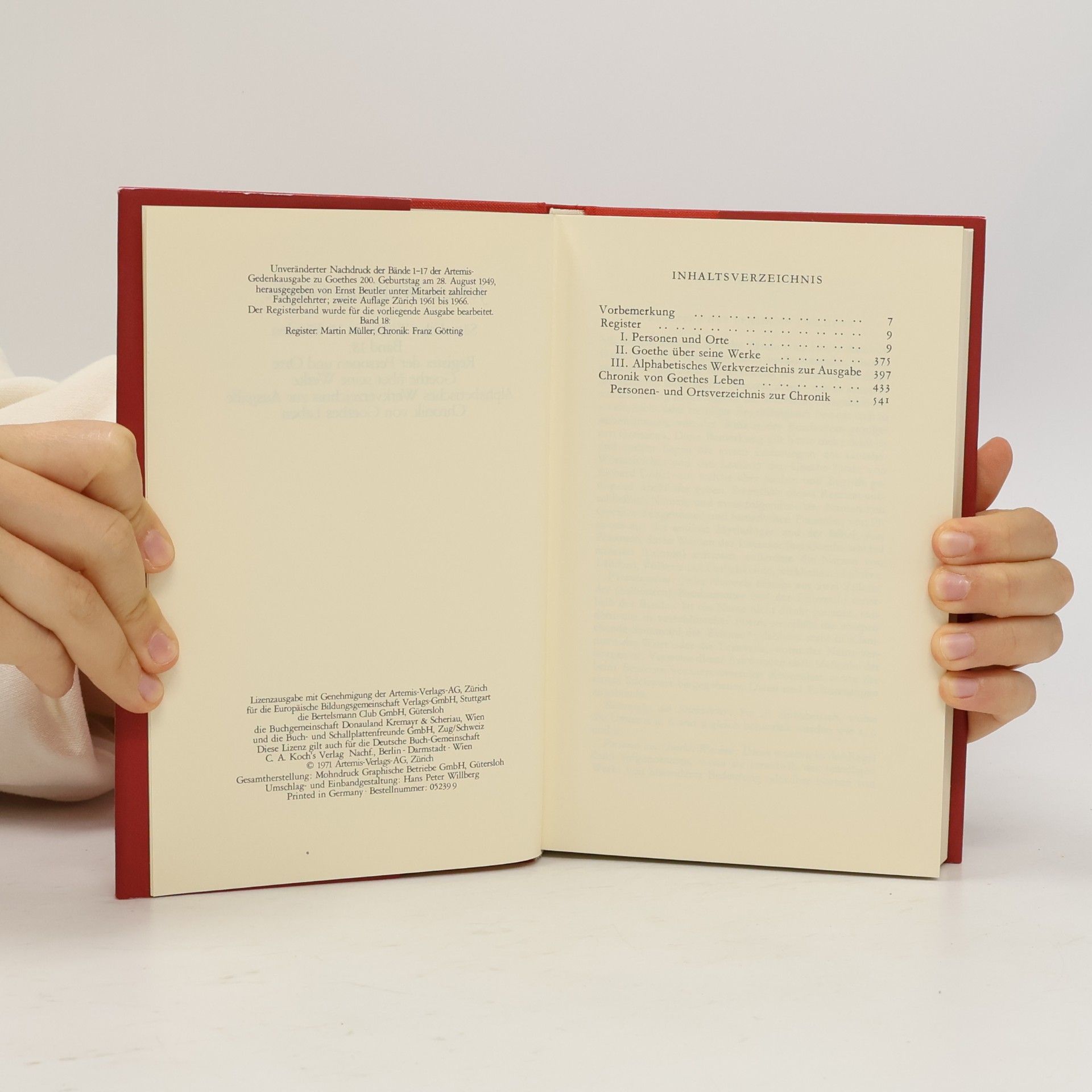 Johann Wolfgang von Goethe Goethe. Sämtliche Werke 18. Registerband
