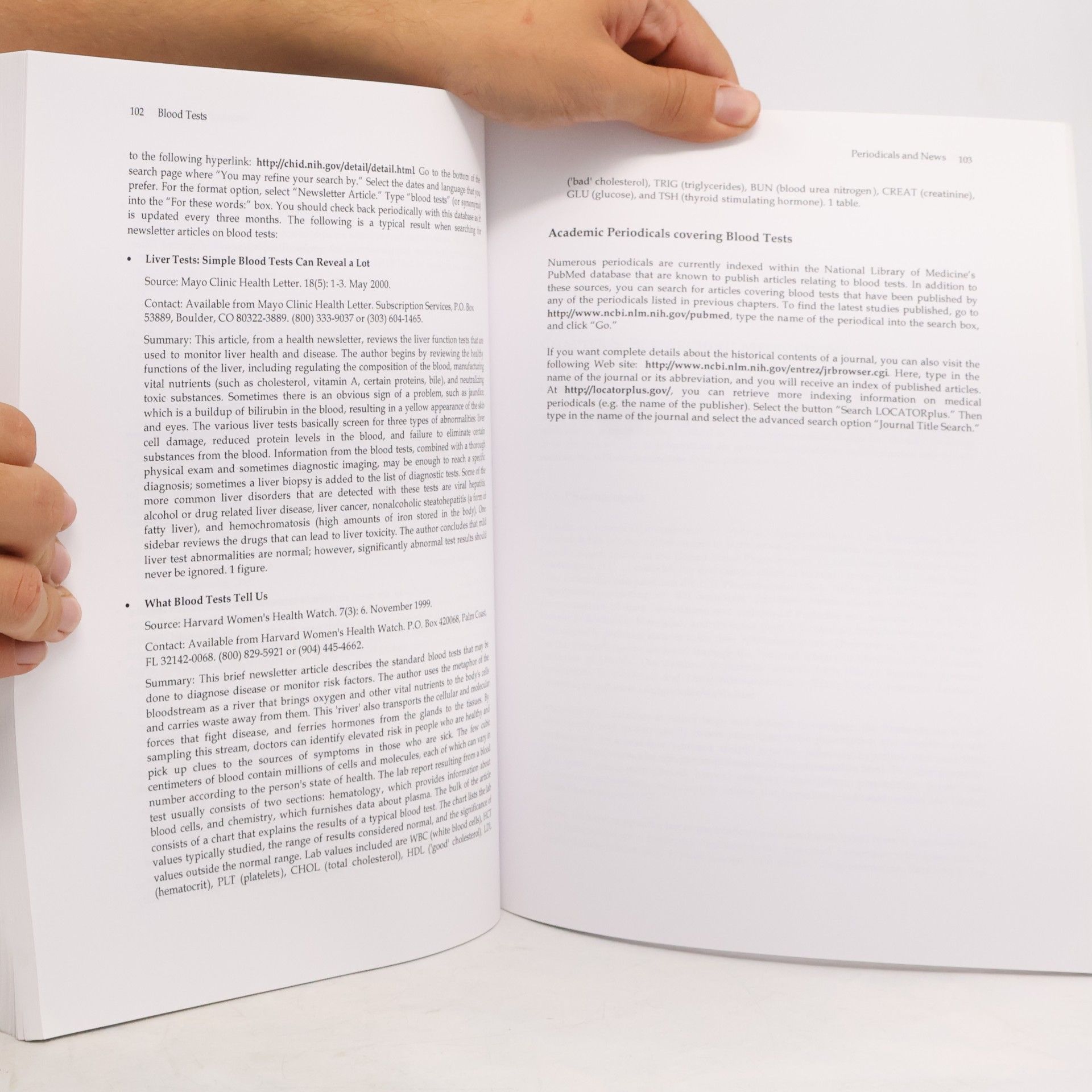ICON Health Publications Blood Tests