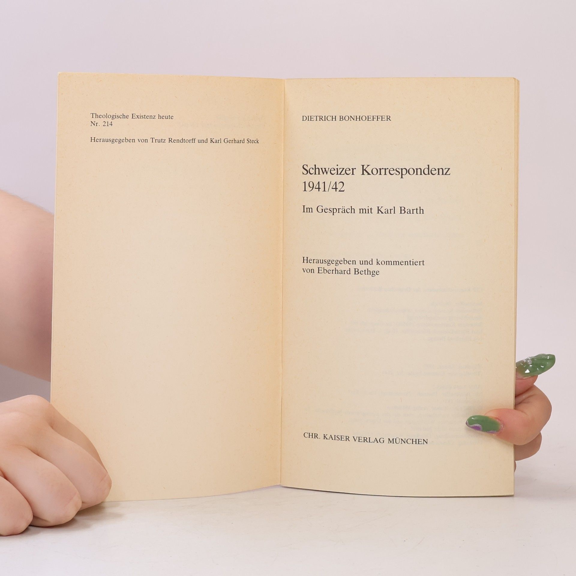 Karl Barth Schweizer Korrespondenz 1941/42