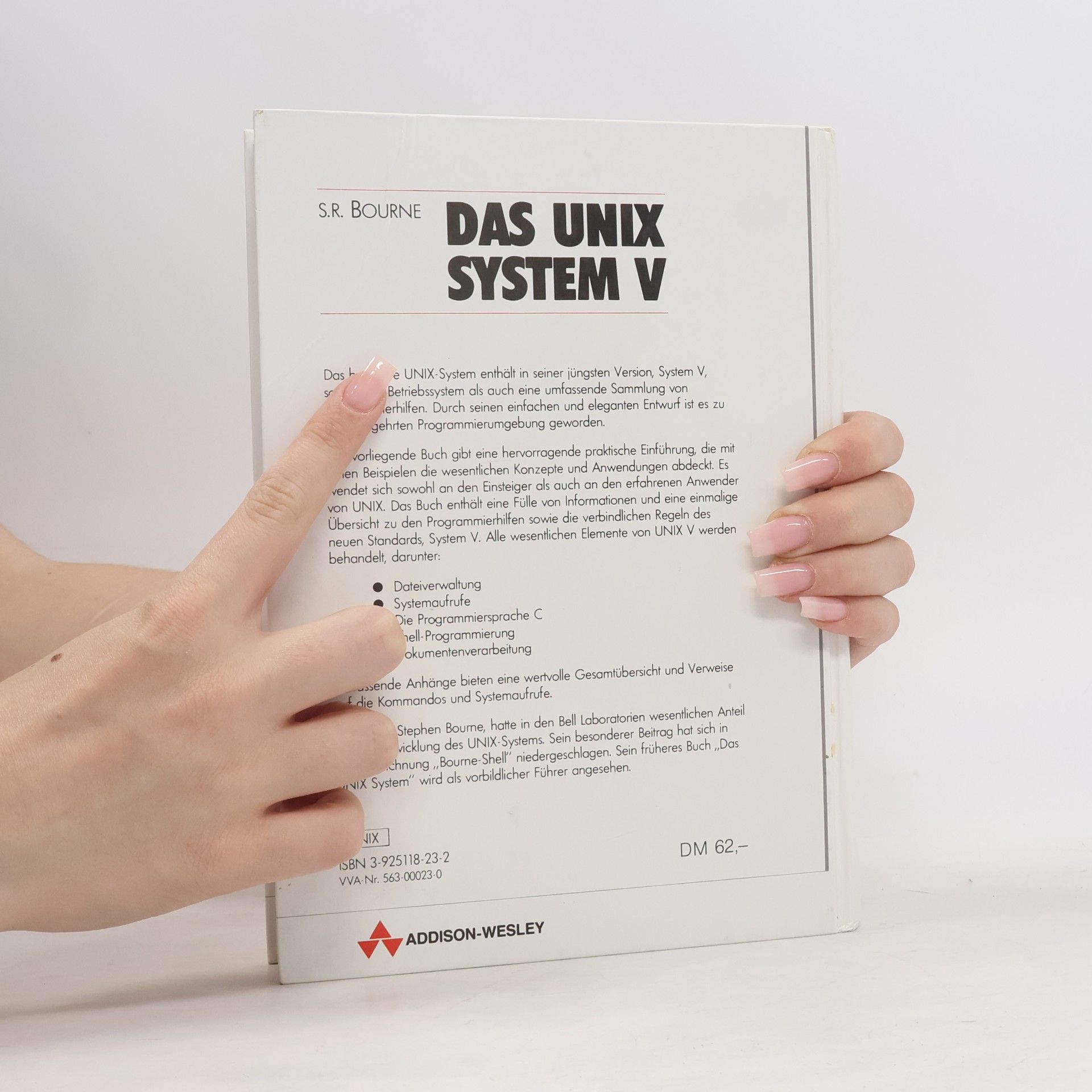 Stephen R. Bourne Das Unix-System V