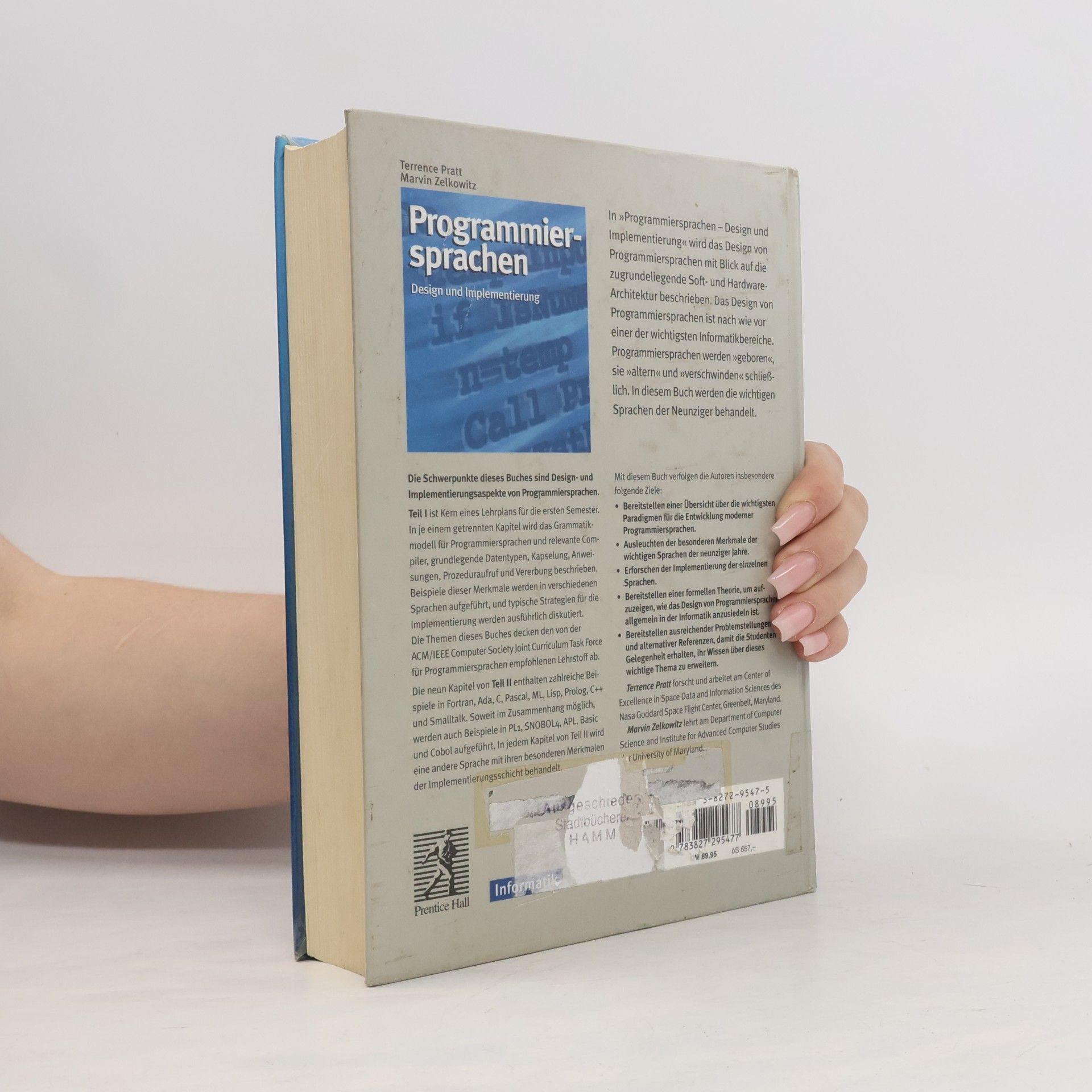 Terrence W. Pratt Programmiersprachen (Prentice Hall (dt. Titel))
