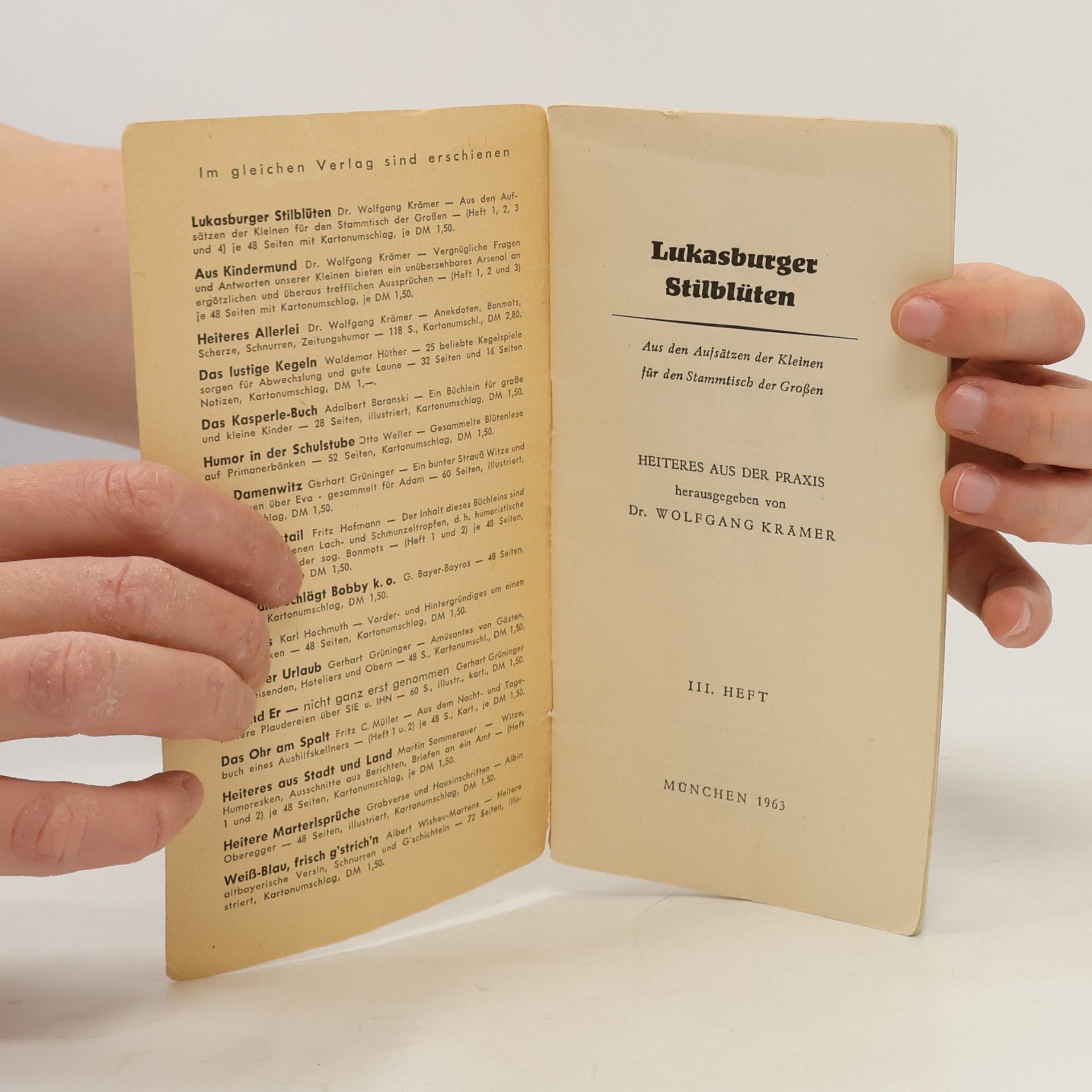 Wolfgang Krämer Lukasburger Stilblüten 3