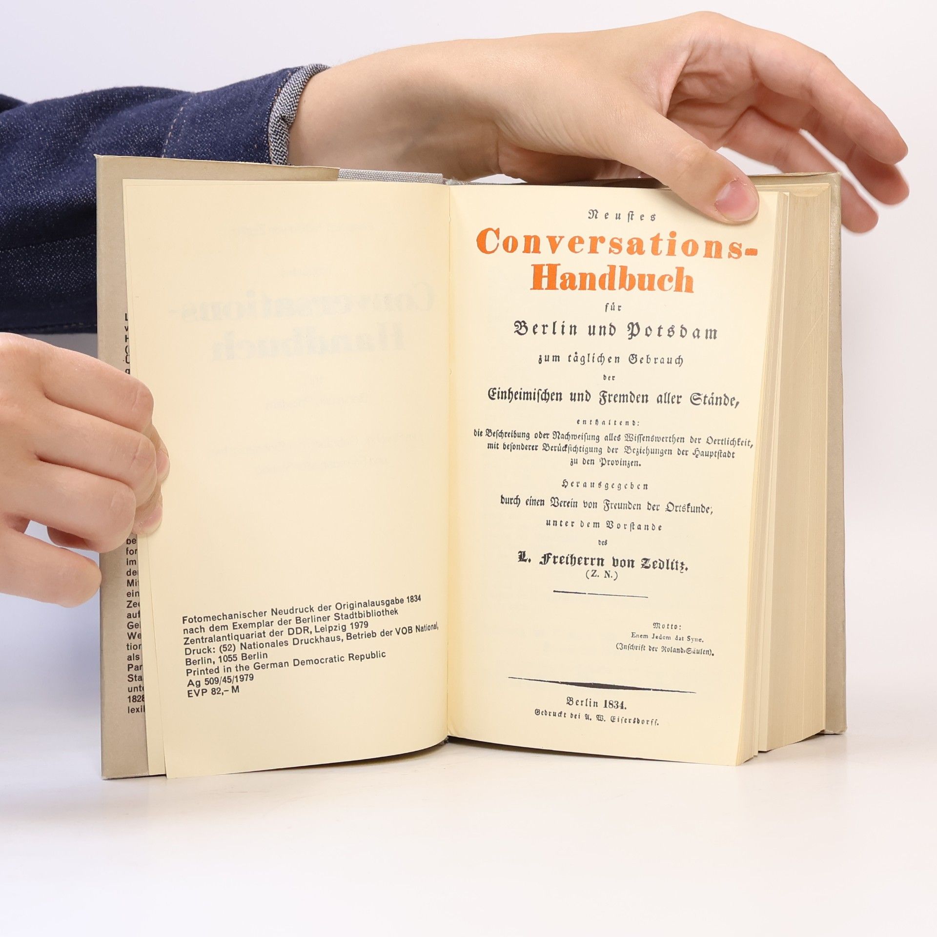 L. Freiherr von Zedlitz Conversationshandbuch für Berlin und Postdam (reprint)