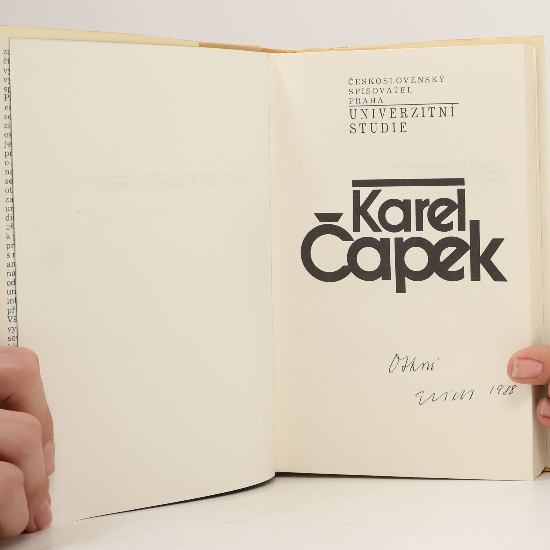Karel Čapek Univerzitní studie
