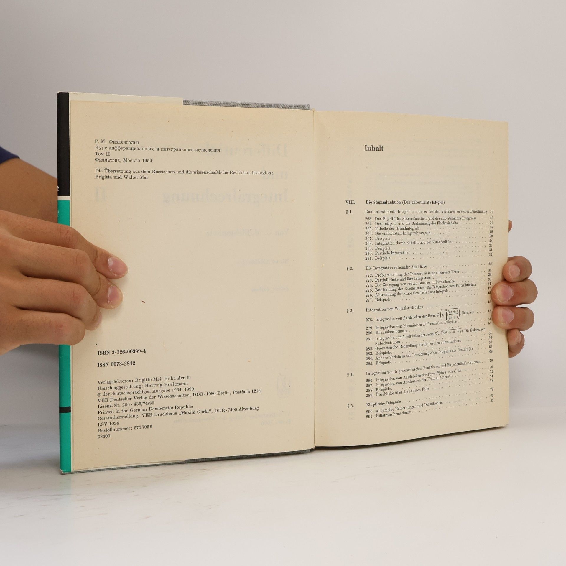 Gregor M. Fichtenholz Differential- und Integralrechnung
