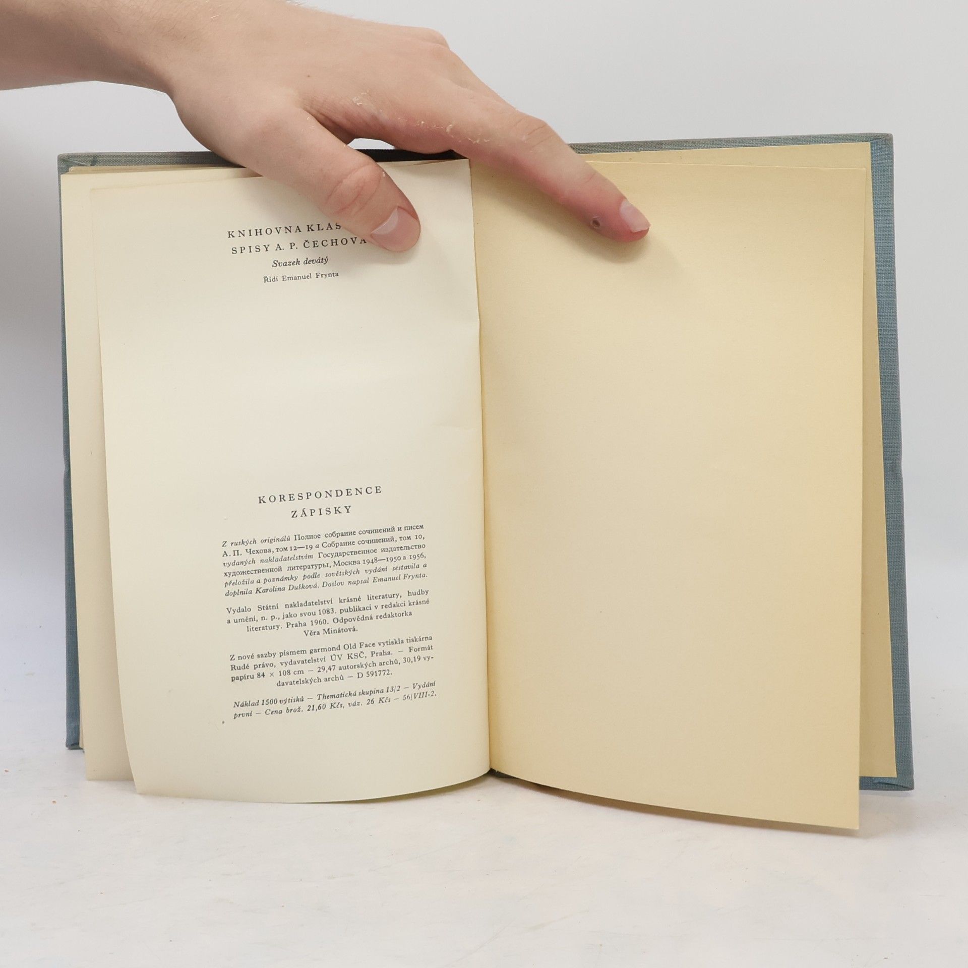 Anton Tchekhov Korespondence, zápisky