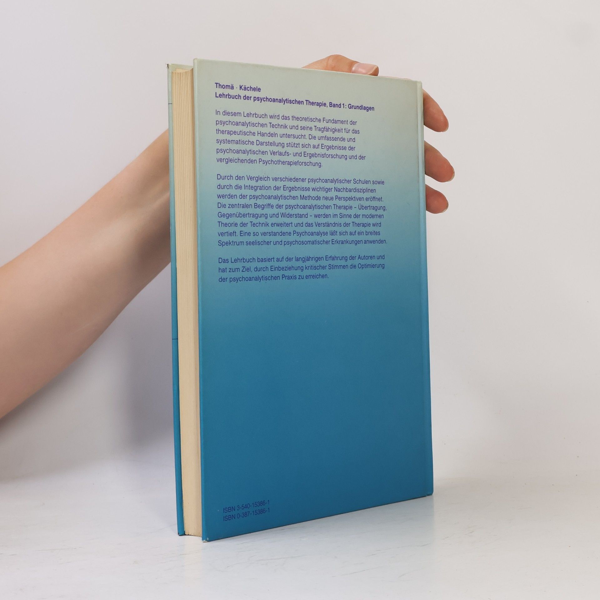 Helmut Thomä Lehrbuch der psychoanalytischen Therapie