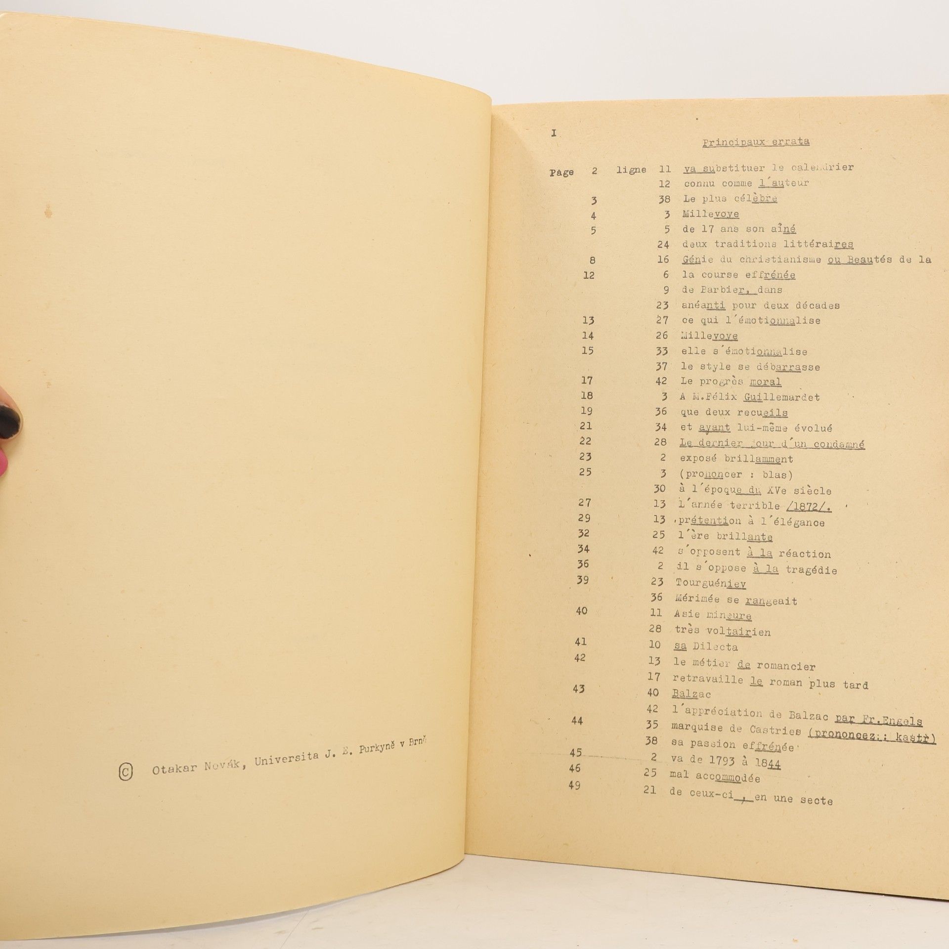 Otakar Novák La littérature française depuis la Révolution française : precis aide-memoire. I.