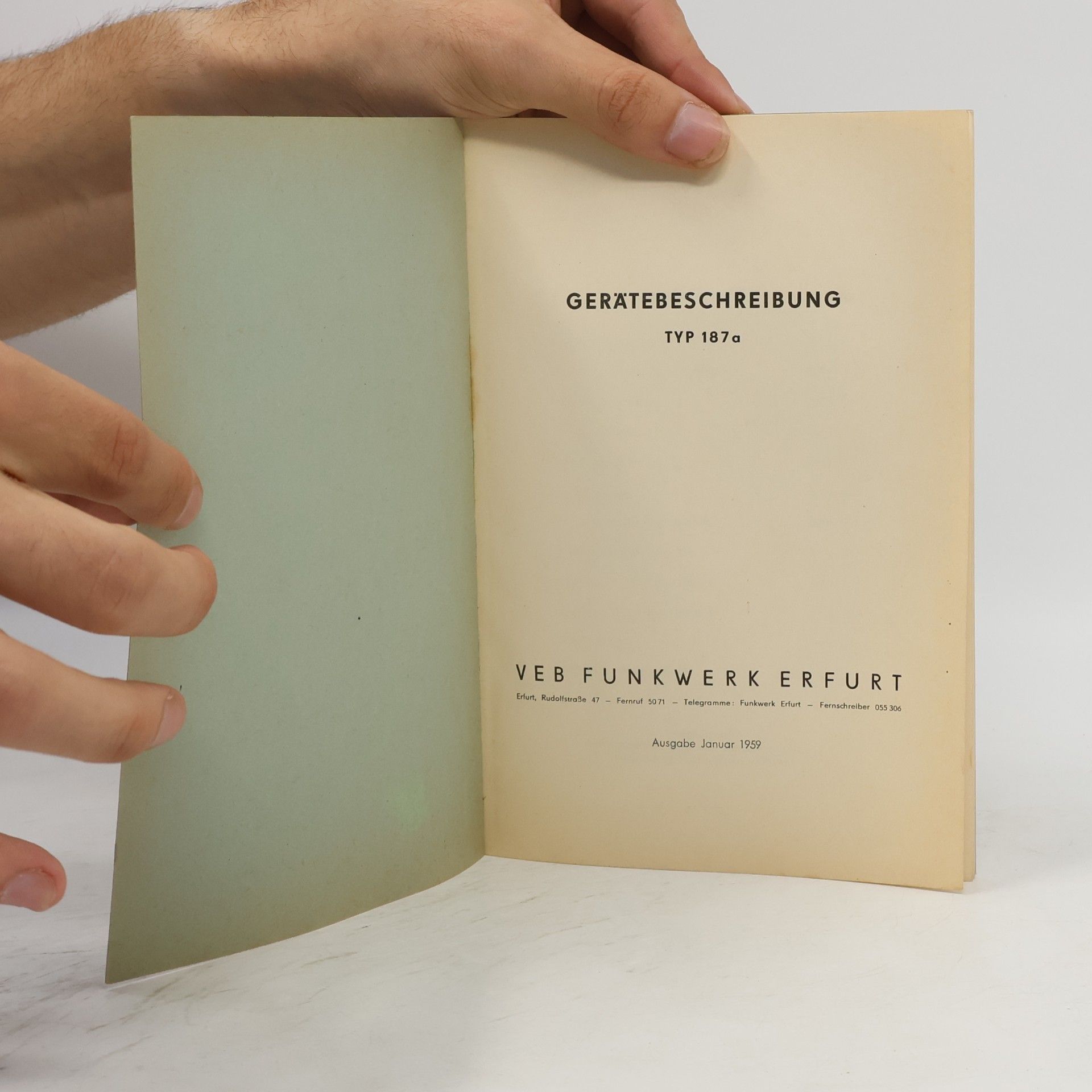 Autorenkollektiv Gerätebeschreibung Typ 187a