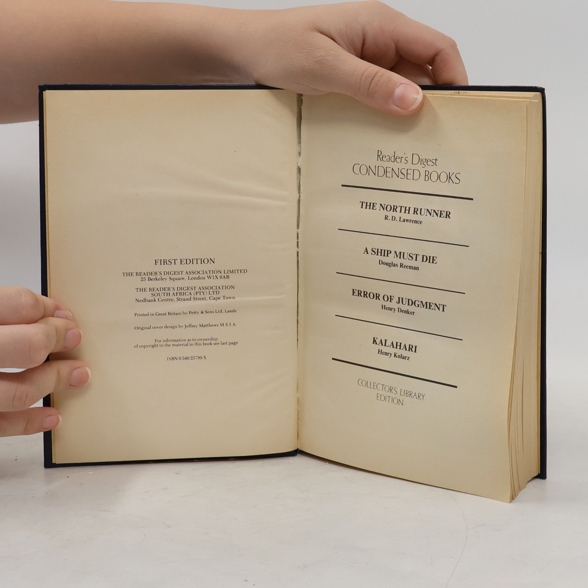 Reader's Digest Association Reader's Digest Condensed Books: The North Runner / A Ship Must Die / Error of Judgment / Kalahari