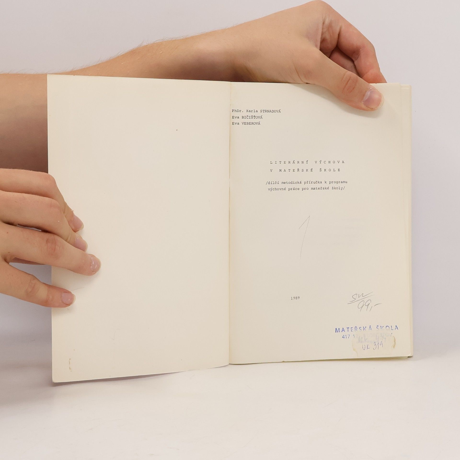 Karla Strnadová Literární výchova v mateřské škole