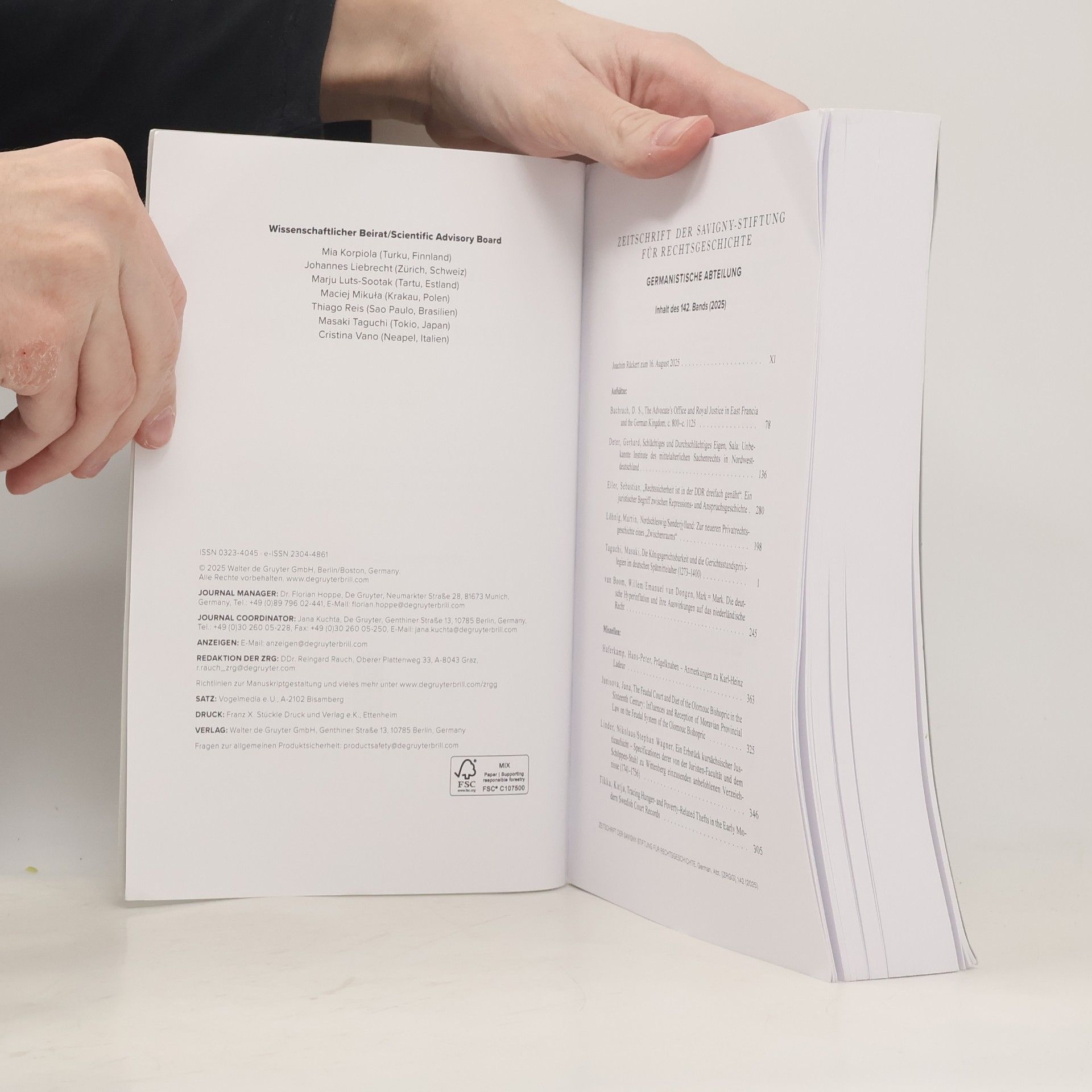 Autorenkollektiv Zeitschrift der Savigny-Stiftung für Rechtsgeschichte 142. Band