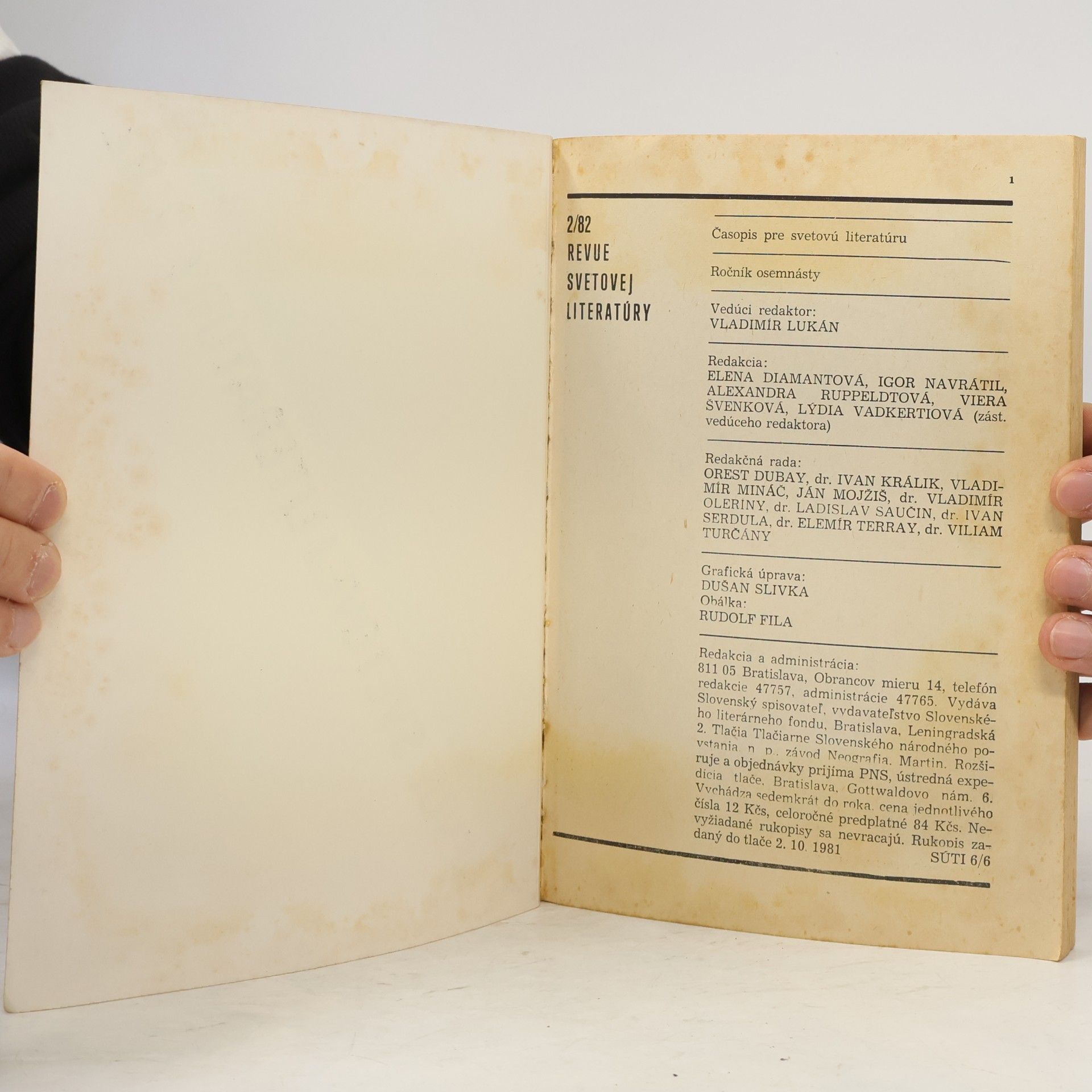 Kolektiv autorů Revue svetovej literatúry 2/82